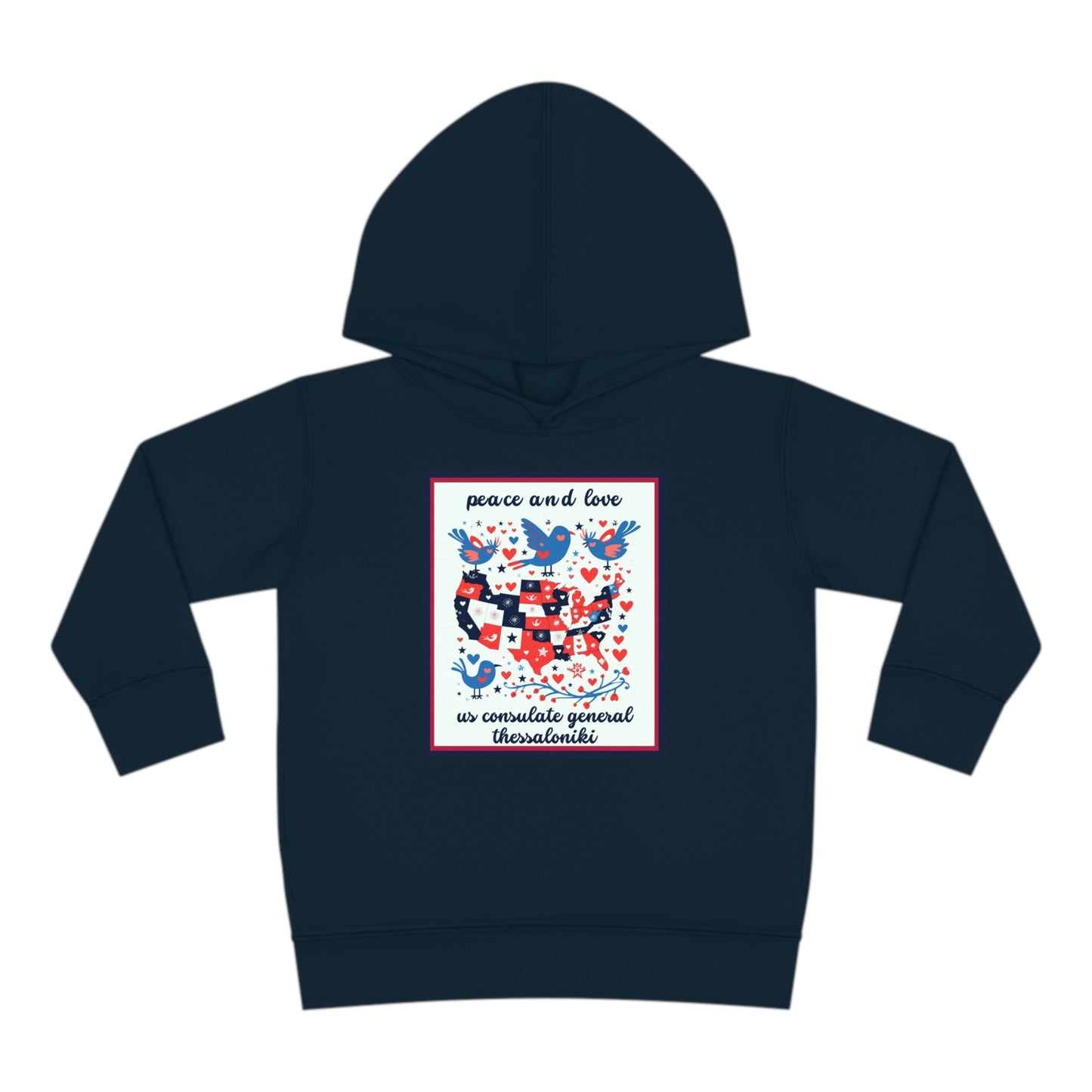 Toddler Peace and Love Fleece Hoodie: Thessaloniki