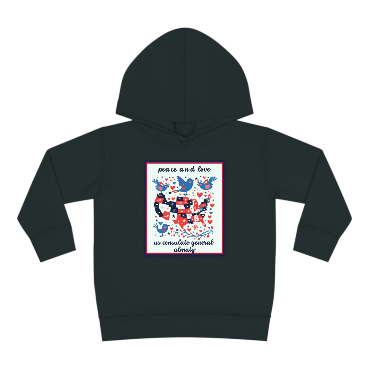 Toddler Peace and Love Fleece Hoodie: Almaty