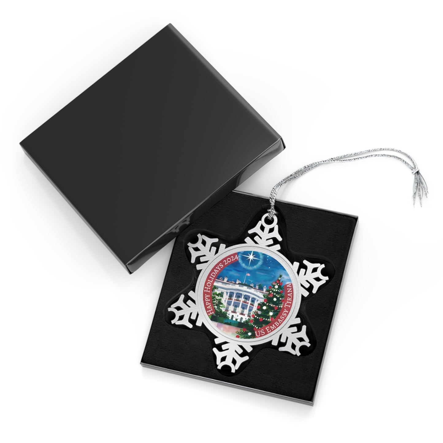 Pewter Snowflake Holiday Ornament, 2024: Tirana