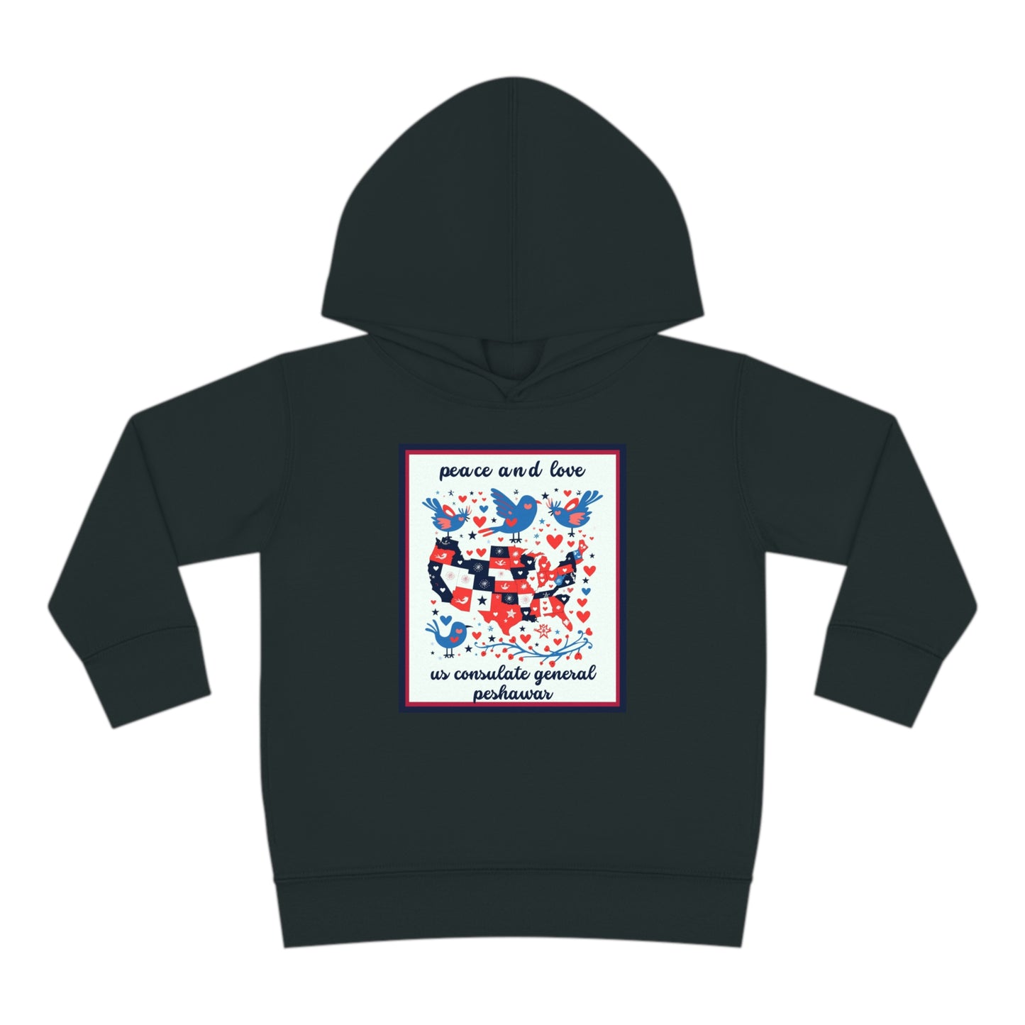 Toddler Peace and Love Fleece Hoodie: Peshawar