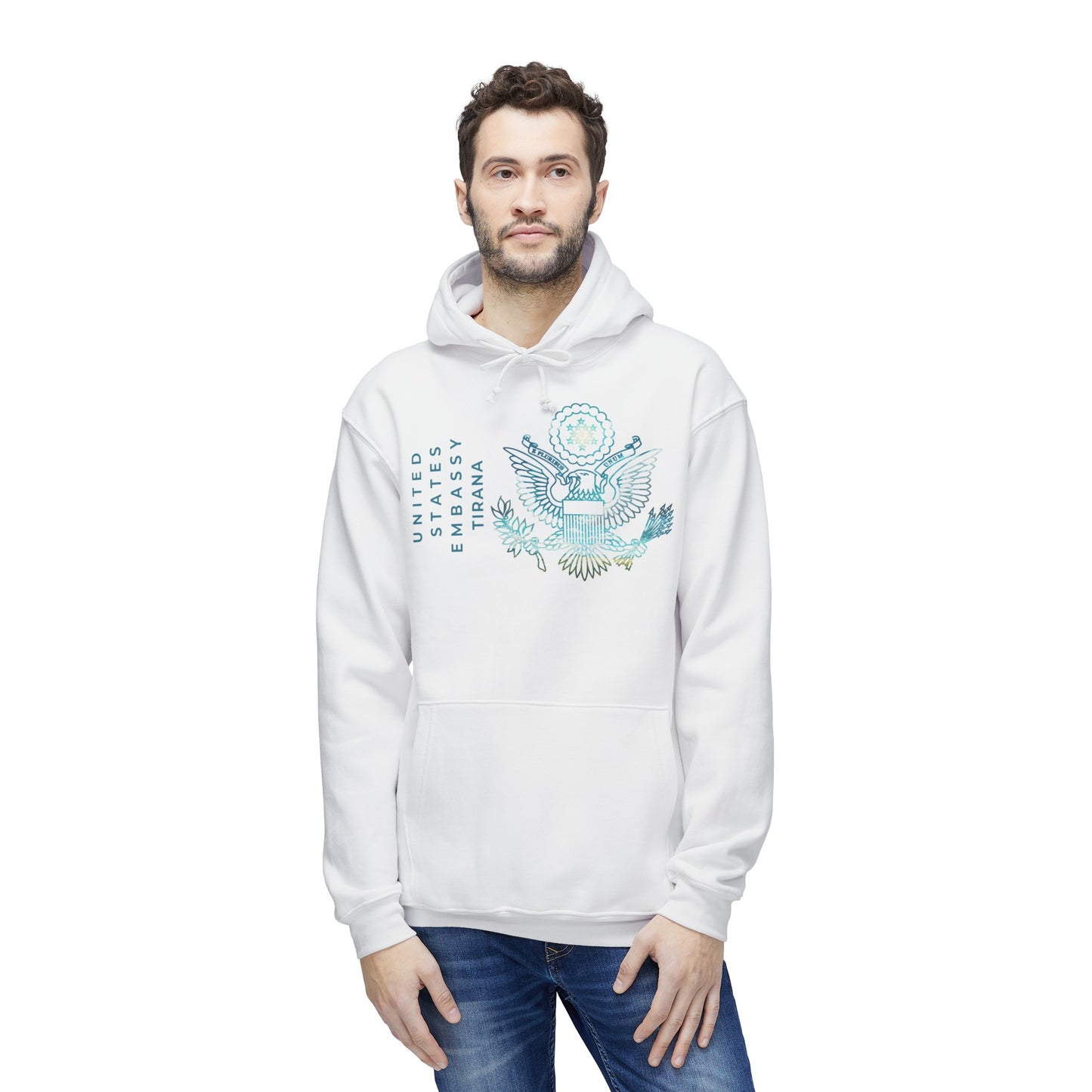 Modern, Made in the USA Hoodie: Tirana