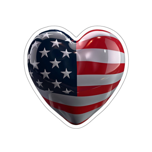 Kiss-Cut, Patriotic Heart Sticker: Global