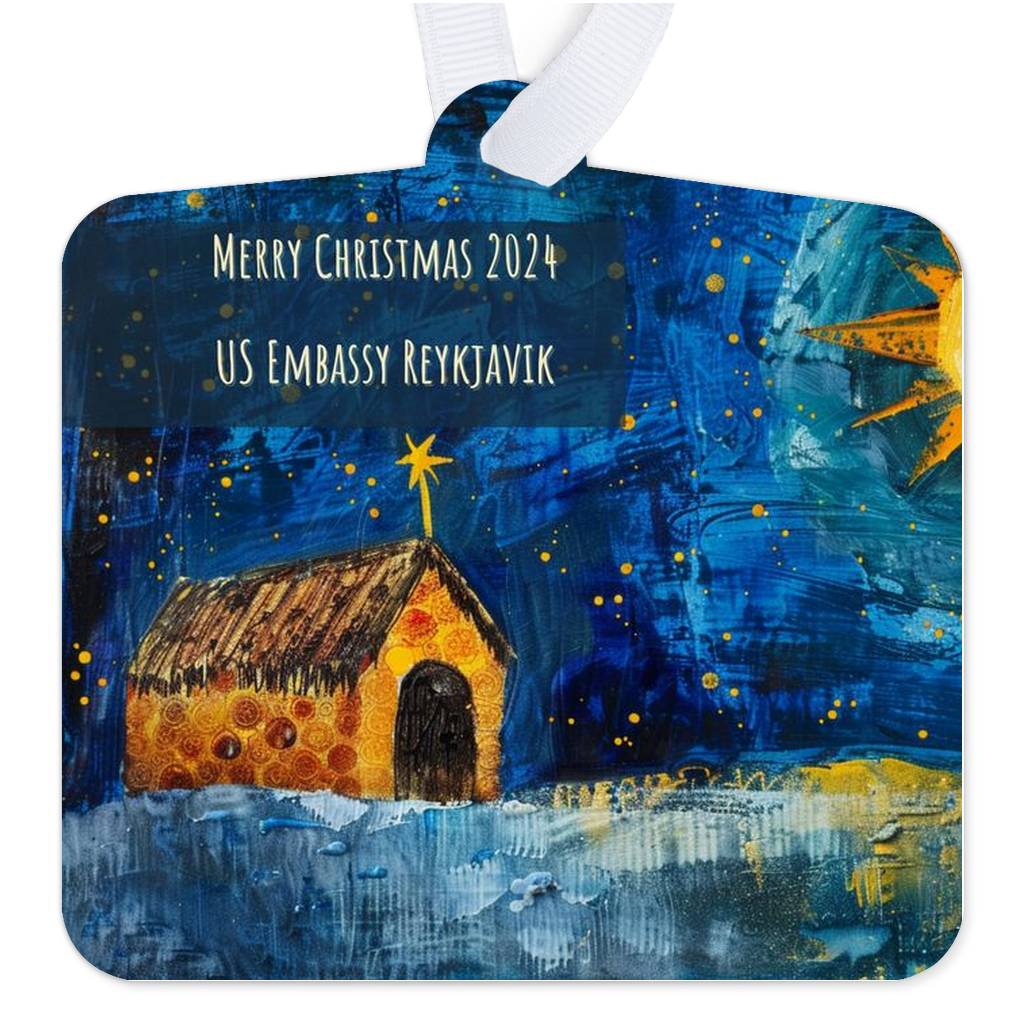 Metal Christmas Ornament, 2024: Reykjavic