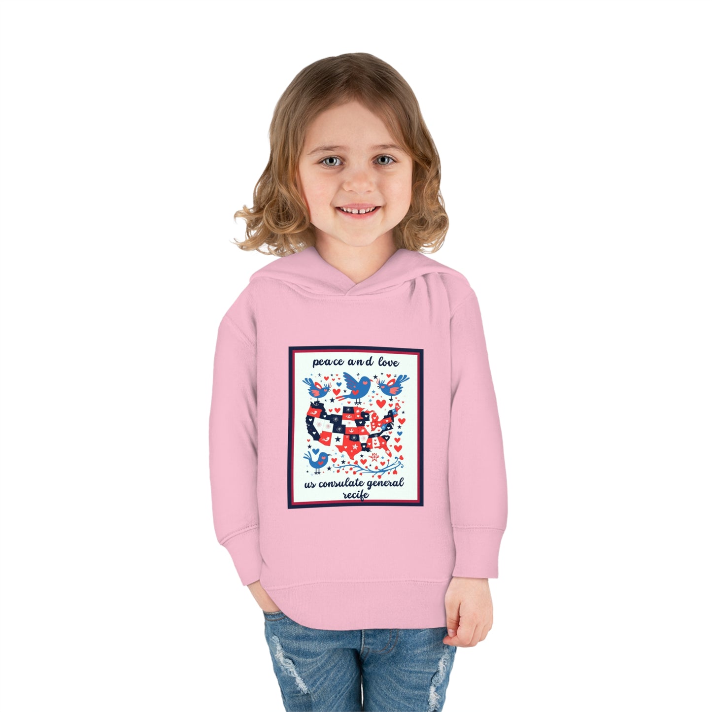 Toddler Peace and Love Fleece Hoodie: Recife