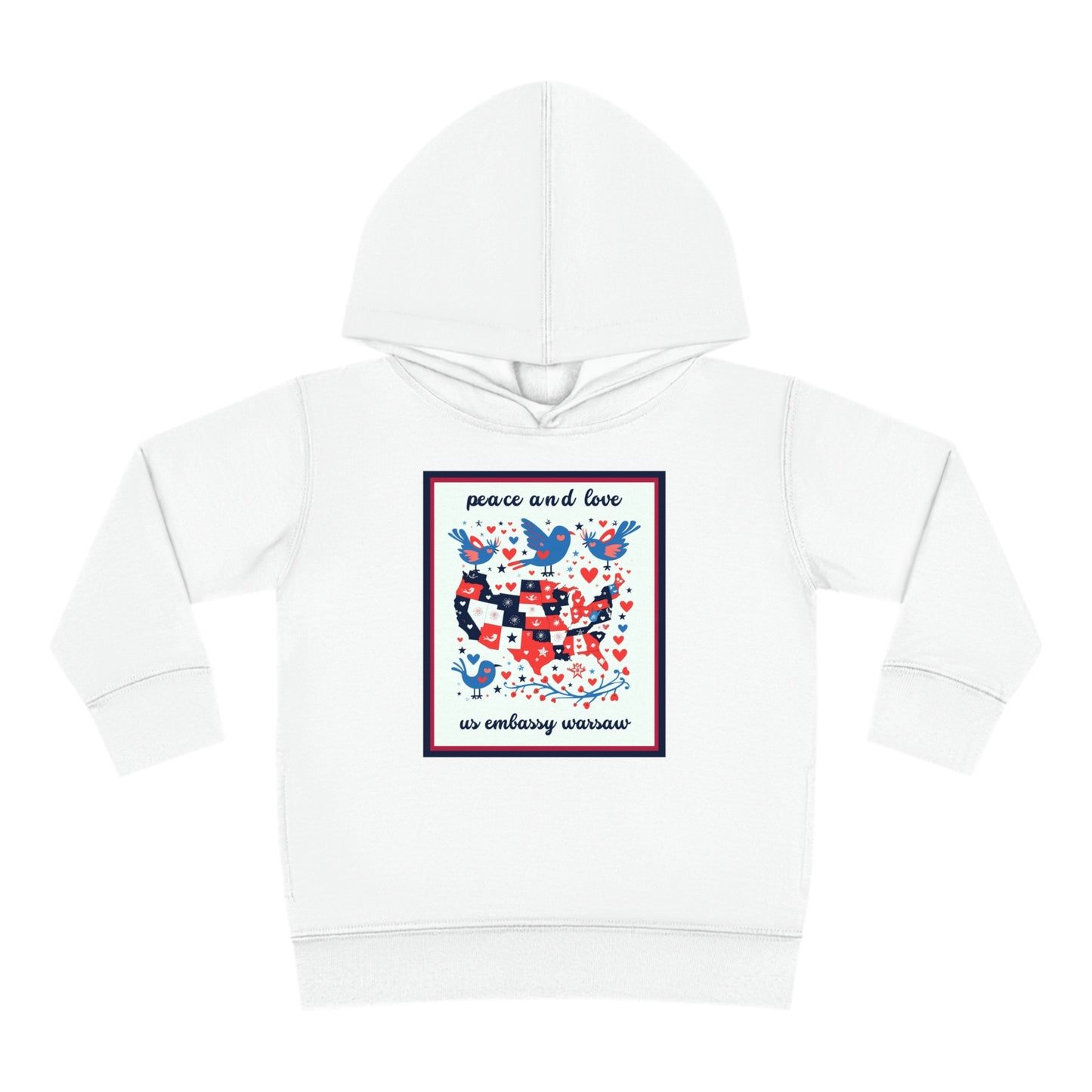 Toddler Peace and Love Fleece Hoodie: Warsaw