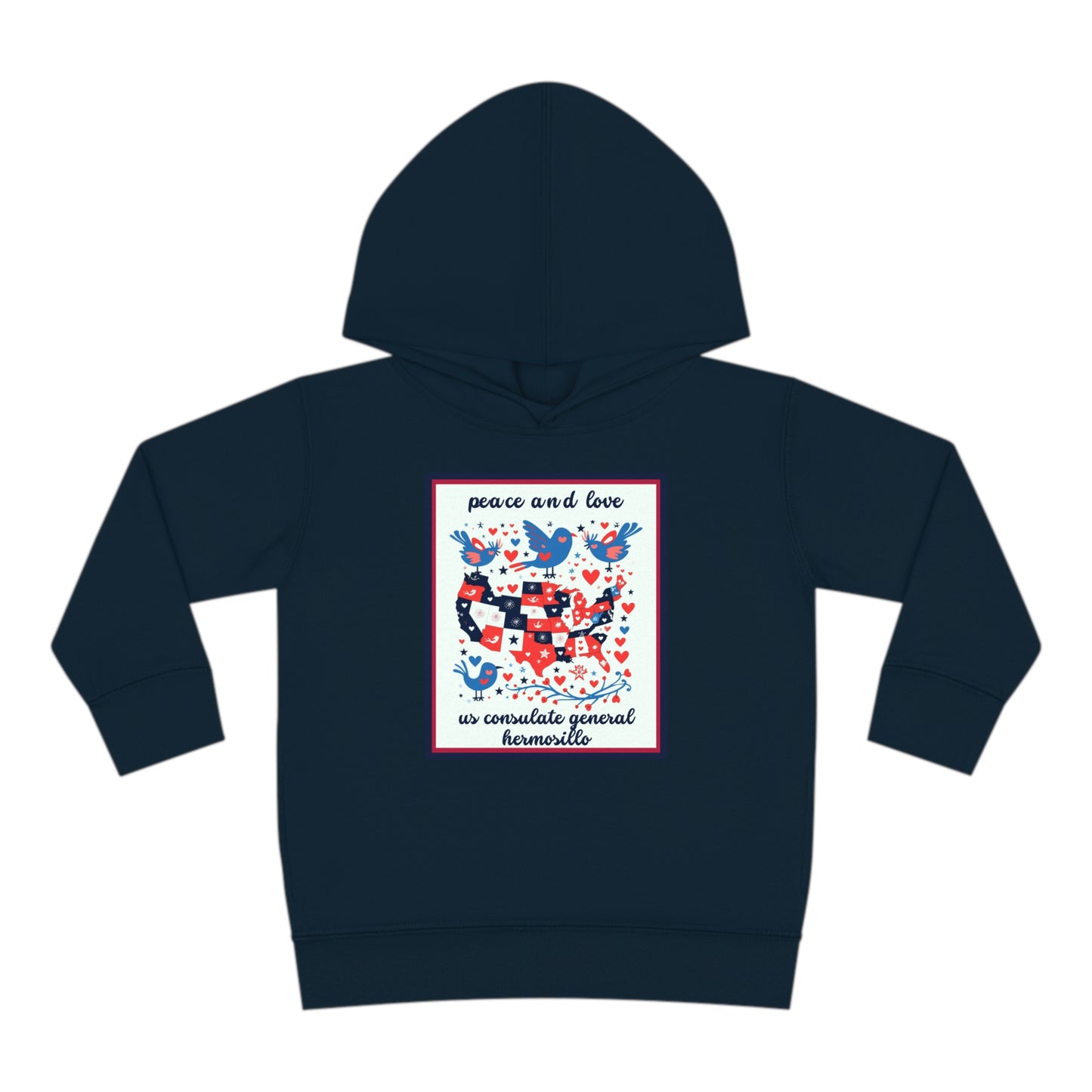 Toddler Peace and Love Fleece Hoodie: Hermosillo