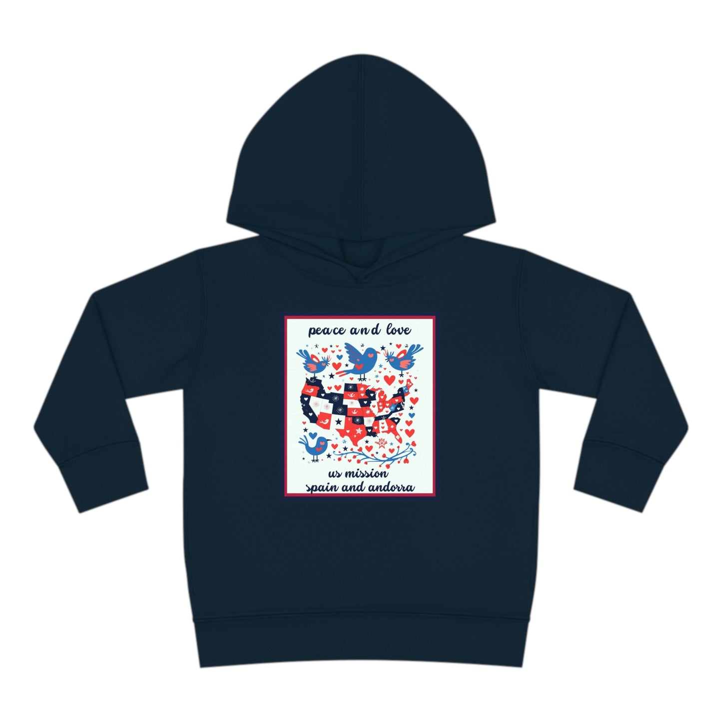 Toddler Peace and Love Fleece Hoodie: Spain And Andorra