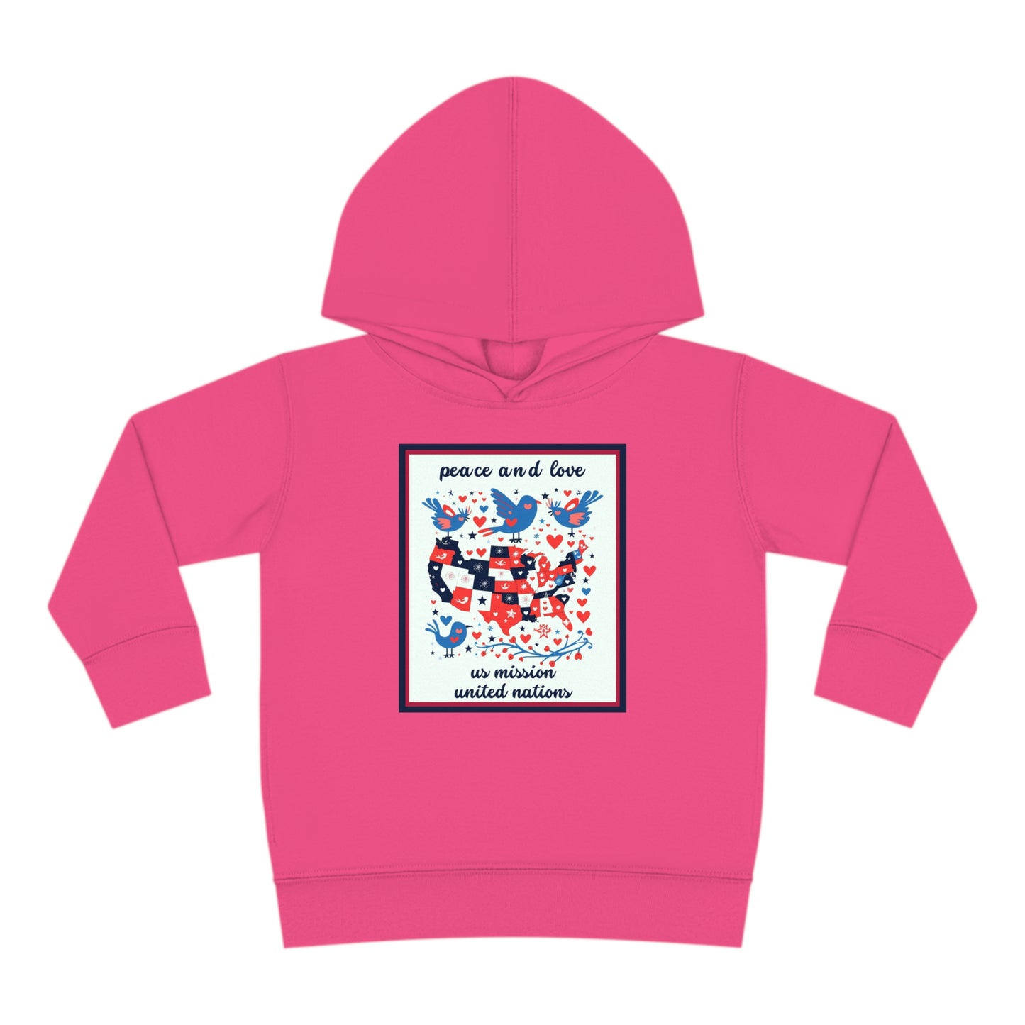 Toddler Peace and Love Fleece Hoodie: United Nations