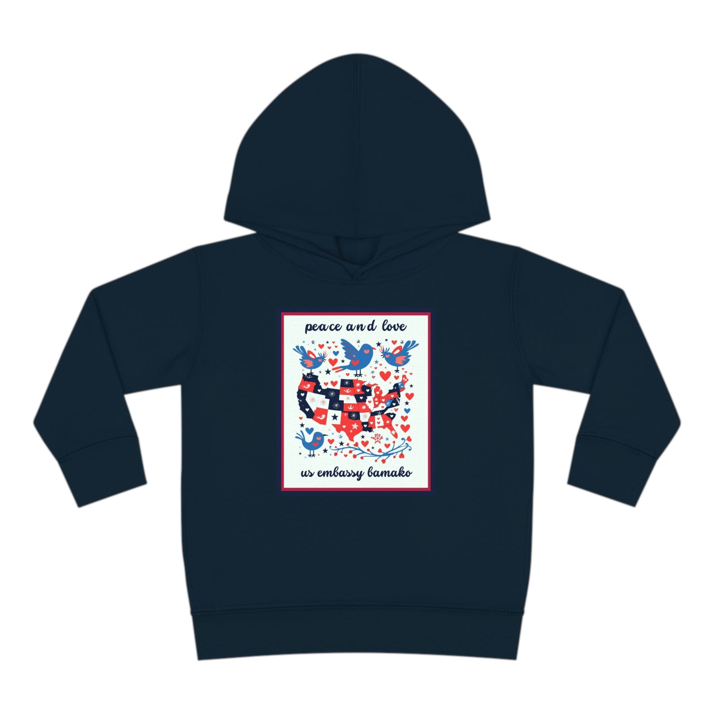 Toddler Peace and Love Fleece Hoodie: Bamako