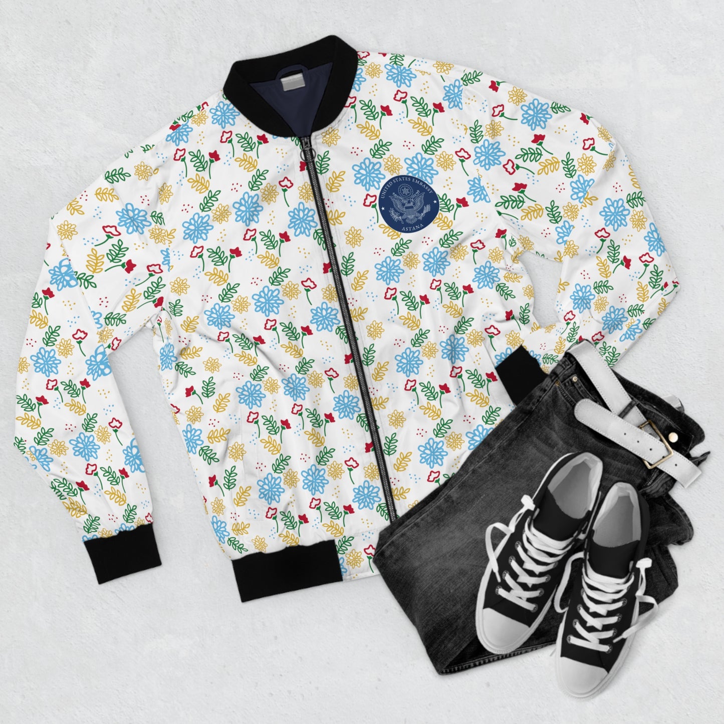 Flowered Up Bomber Jacket: Astana