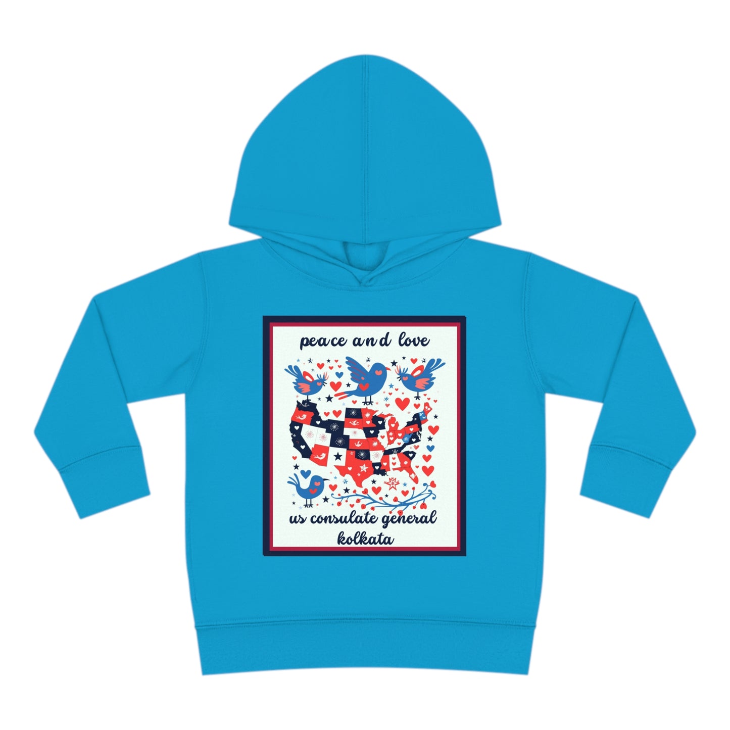 Toddler Peace and Love Fleece Hoodie: Kolkata