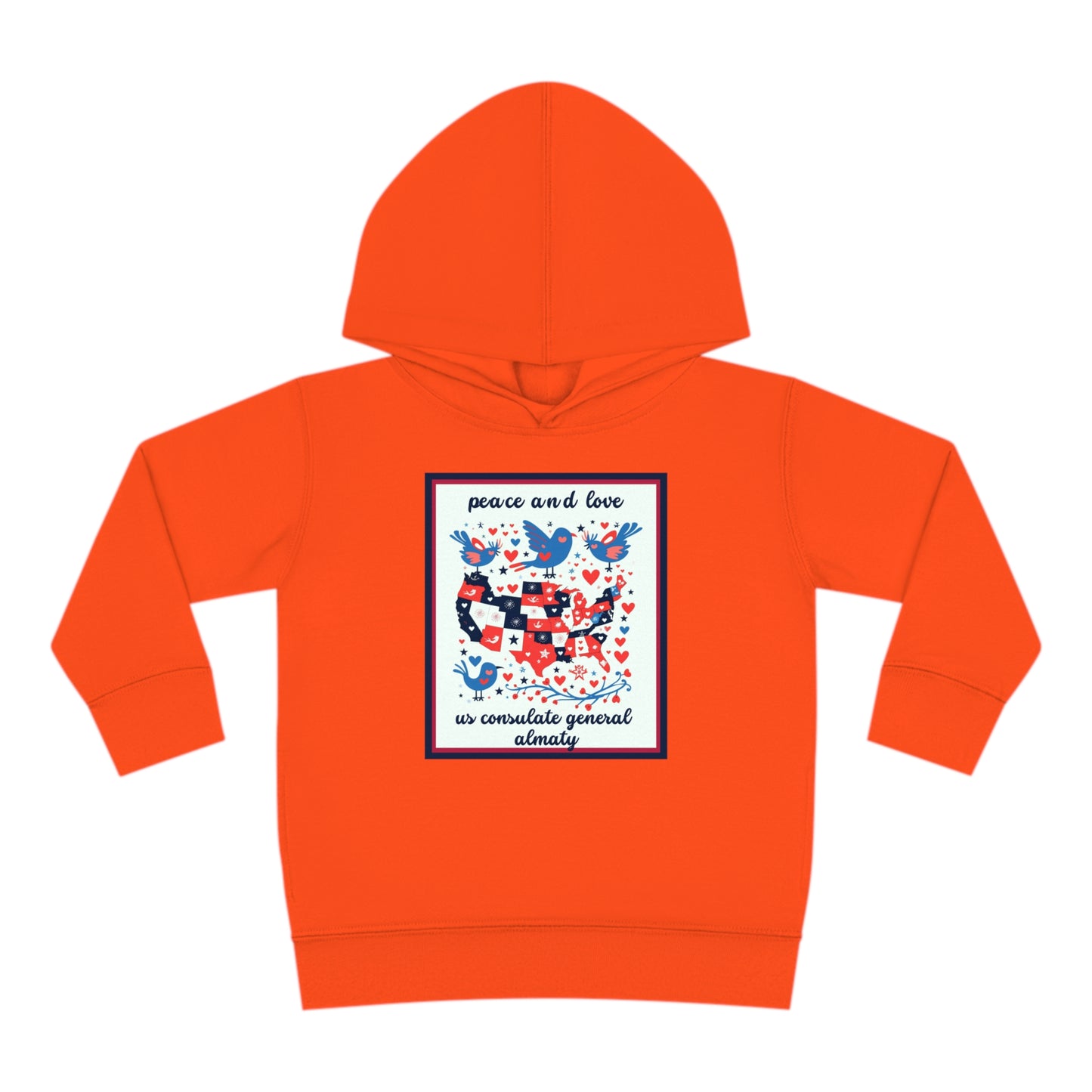 Toddler Peace and Love Fleece Hoodie: Almaty