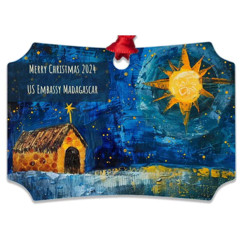 Metal Christmas Ornament, 2024: Madagascar