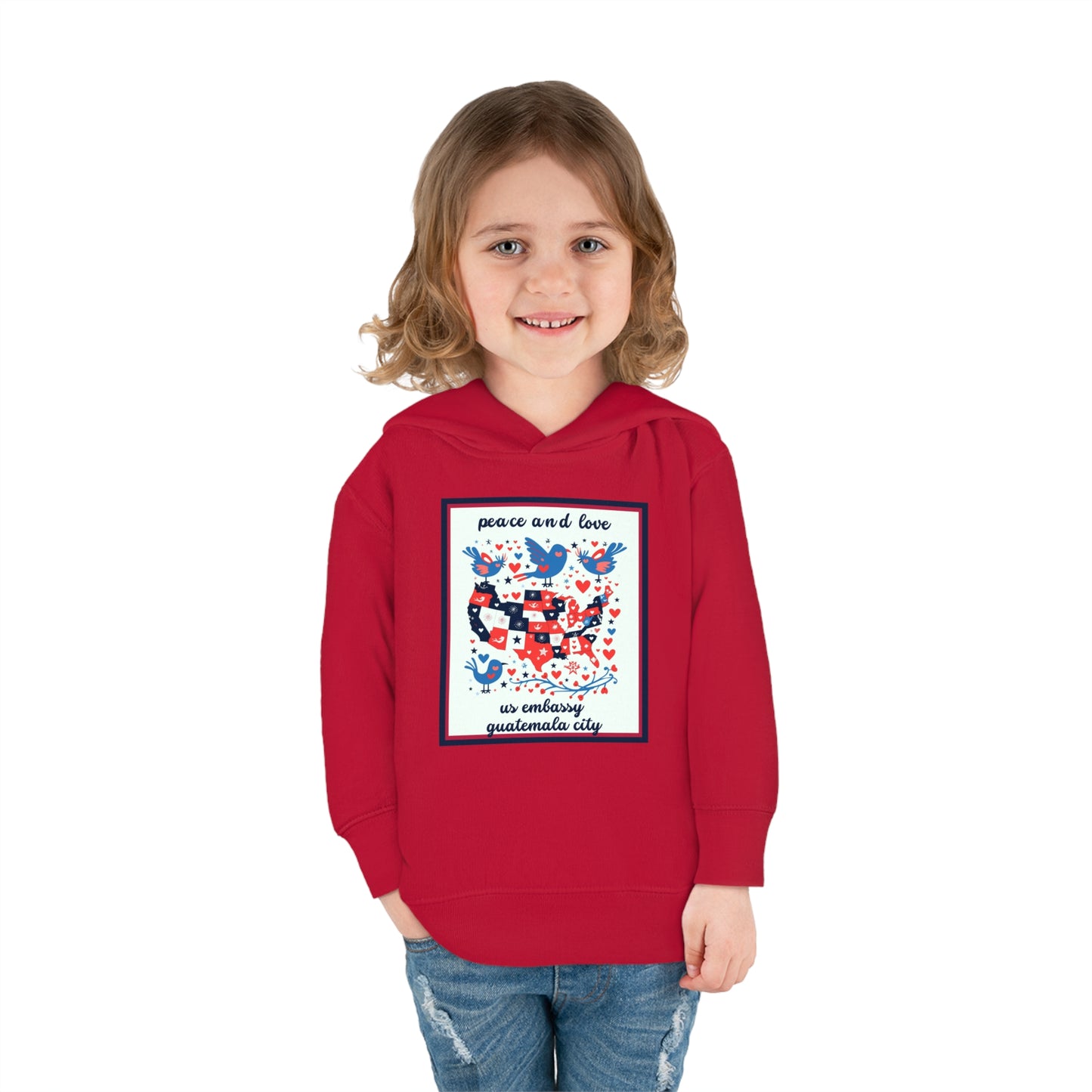 Toddler Peace and Love Fleece Hoodie: Guatemala City