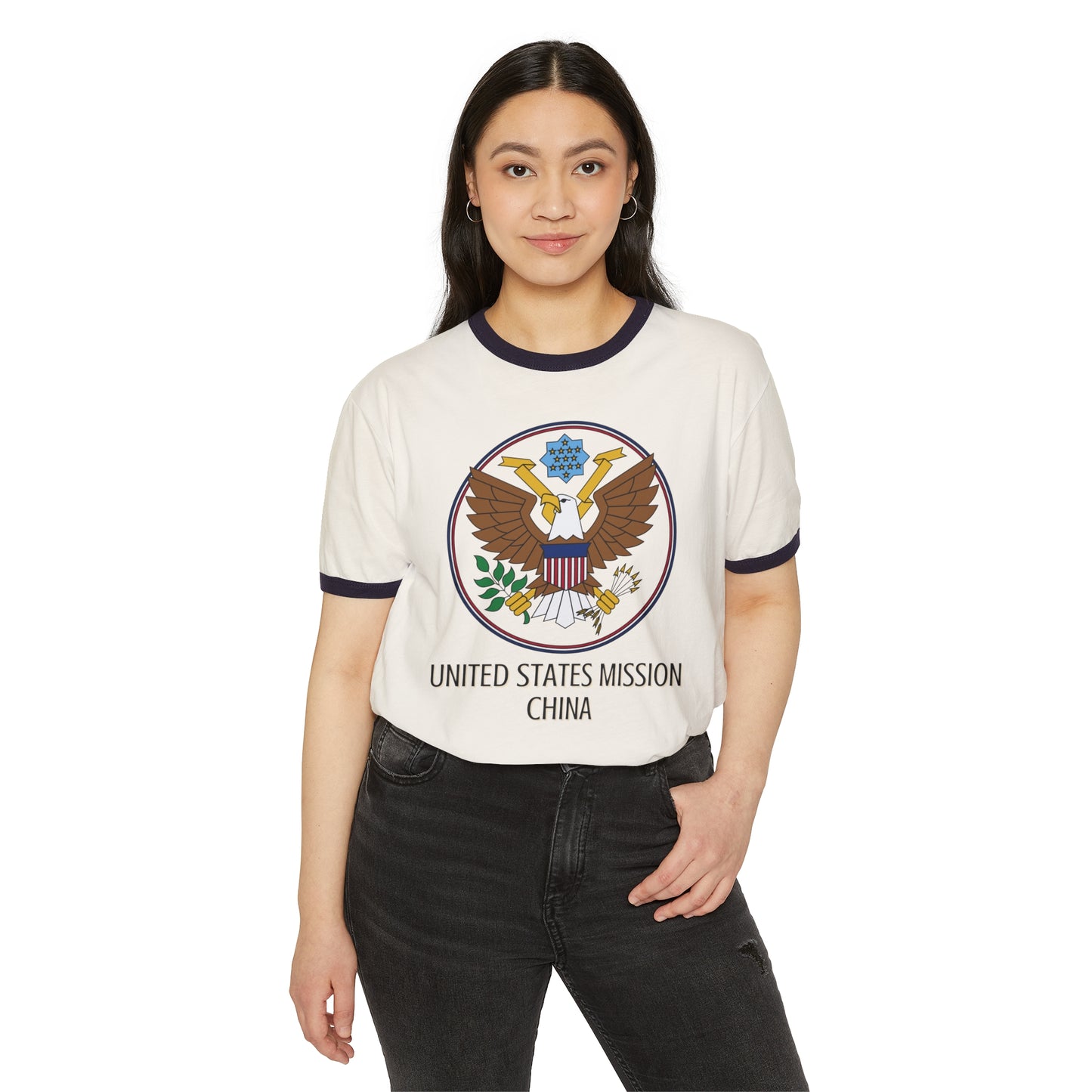 Art Deco Ringer T-Shirt: China
