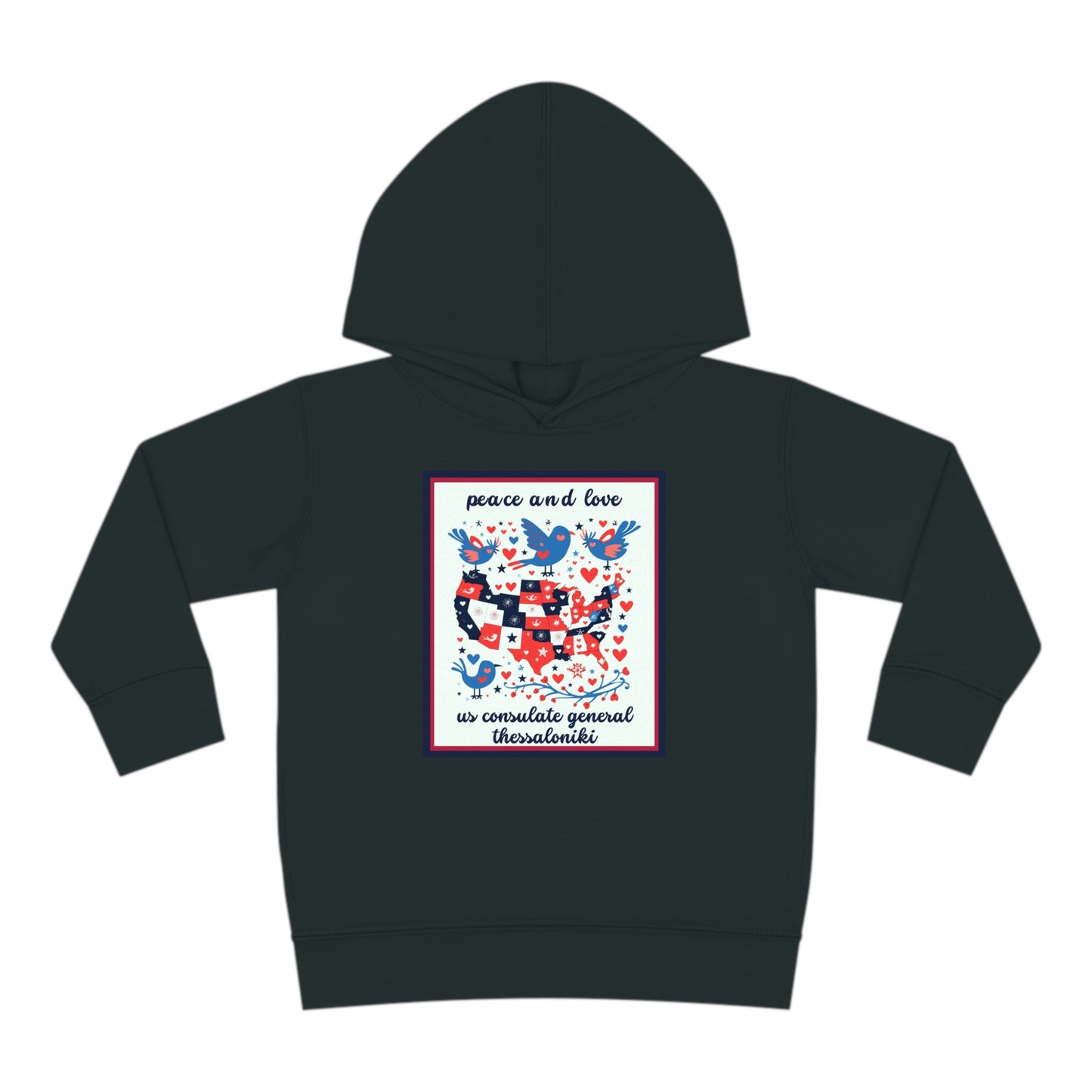 Toddler Peace and Love Fleece Hoodie: Thessaloniki