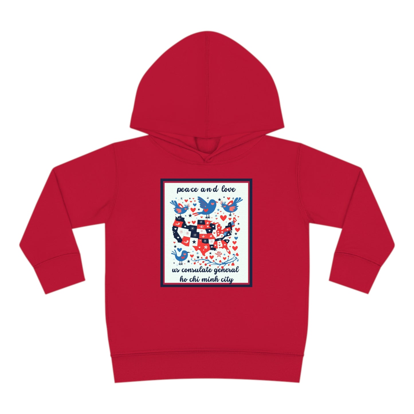 Toddler Peace and Love Fleece Hoodie: Ho Chi Minh City