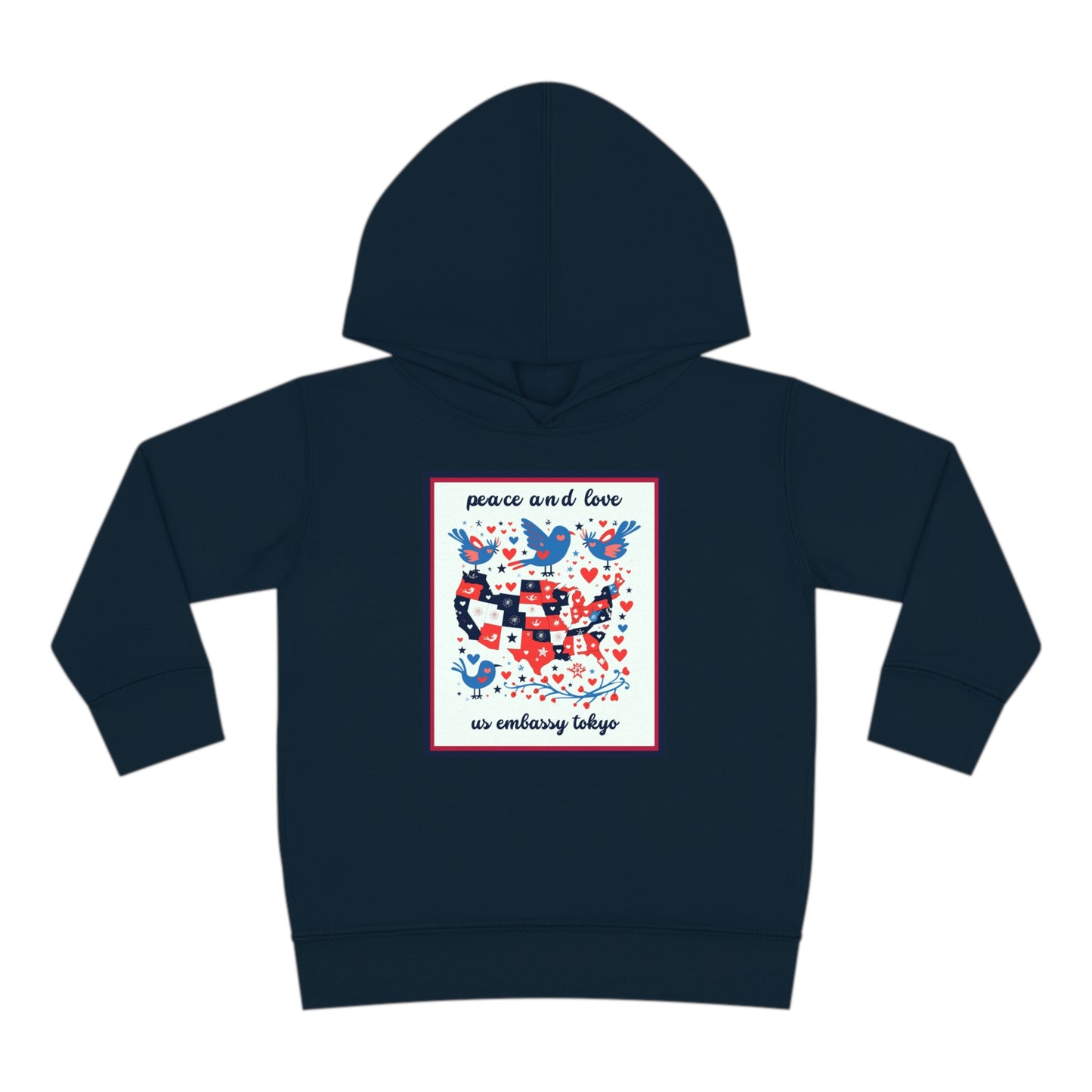 Toddler Peace and Love Fleece Hoodie: Tokyo