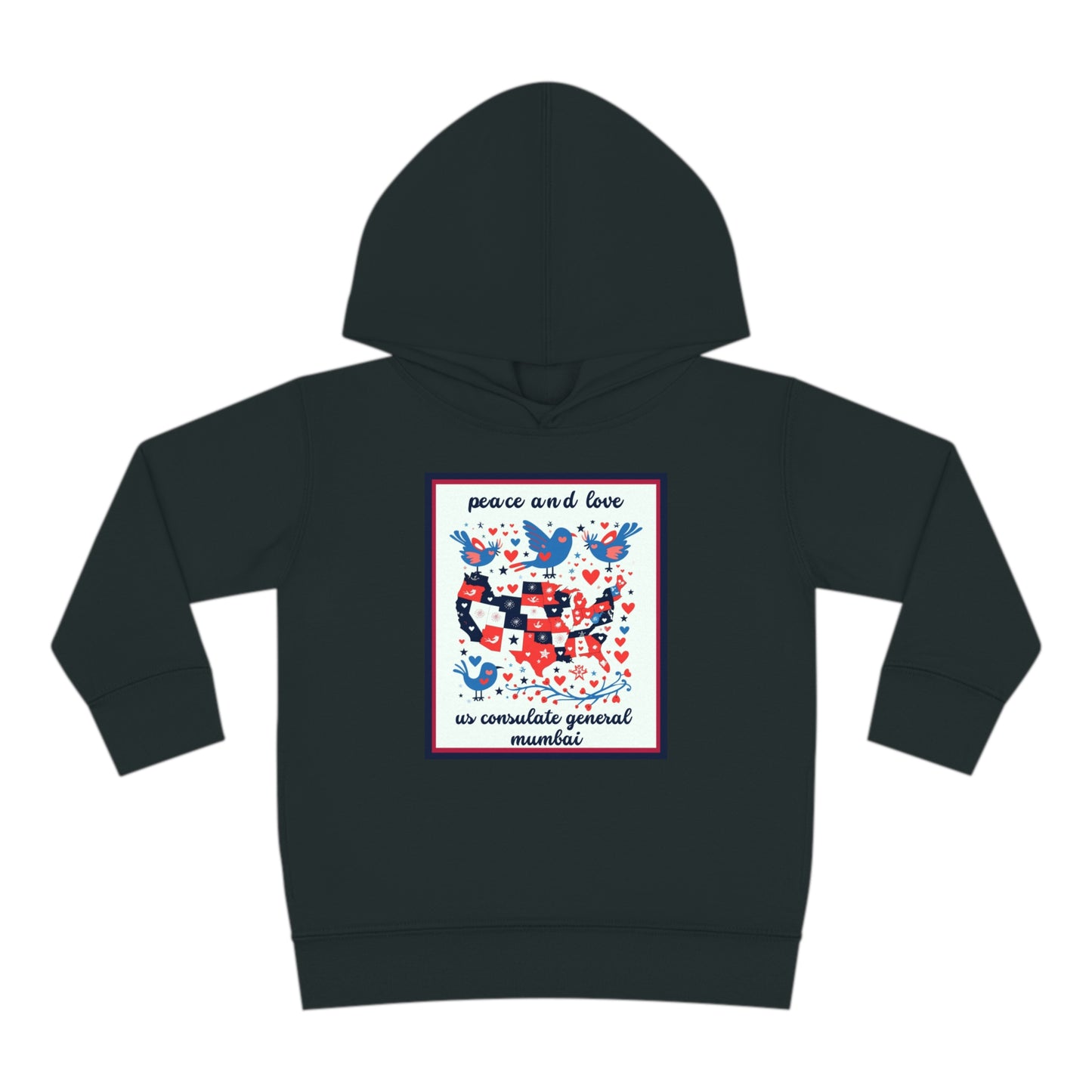 Toddler Peace and Love Fleece Hoodie: Mumbai