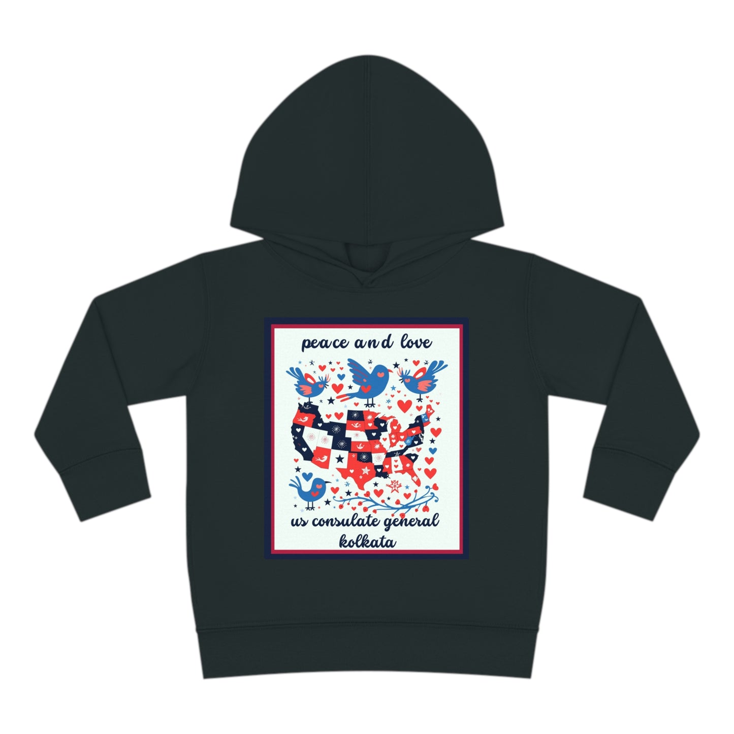 Toddler Peace and Love Fleece Hoodie: Kolkata