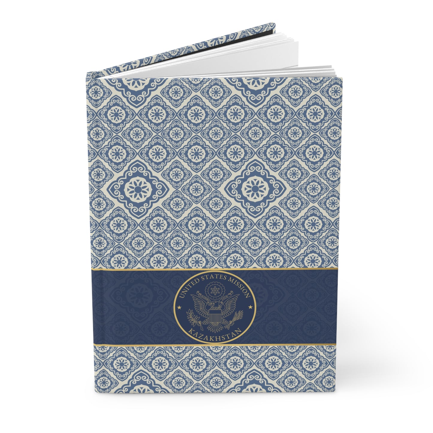 Elegant Patterned Hardcover Journal: Kazakhstan
