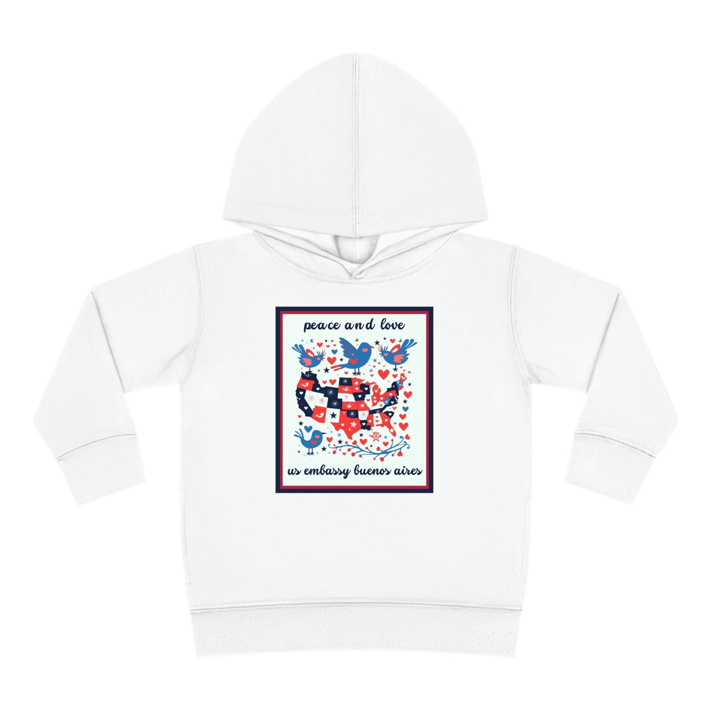 Toddler Peace and Love Fleece Hoodie: Buenos Aires
