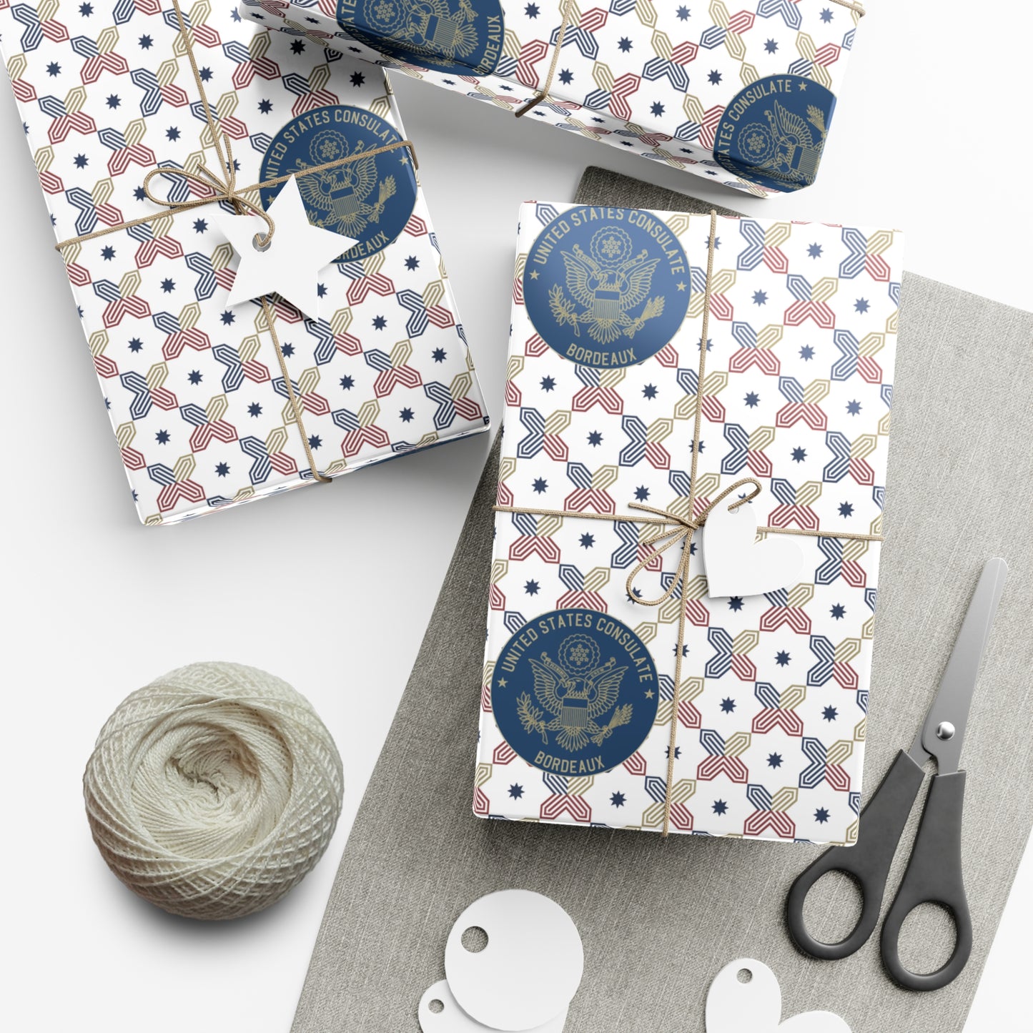 Geometric Gift Wrap Paper: Bordeaux