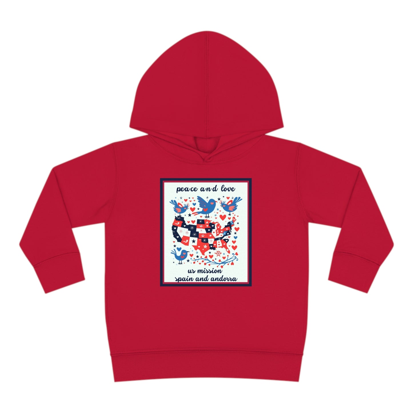 Toddler Peace and Love Fleece Hoodie: Spain And Andorra