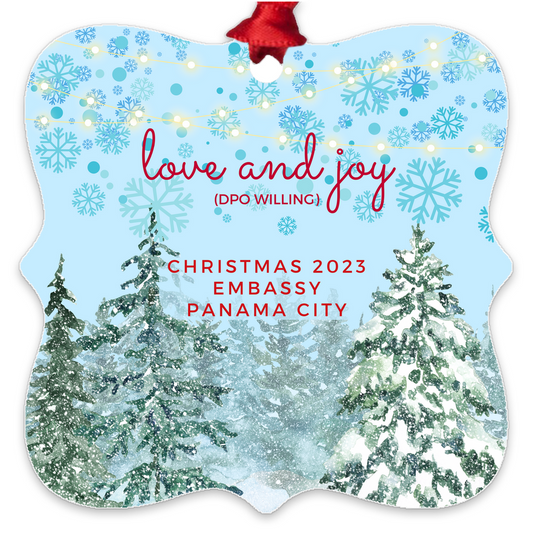 Metal Ornament for Those Who Know About DPO and Santa: Panama City
