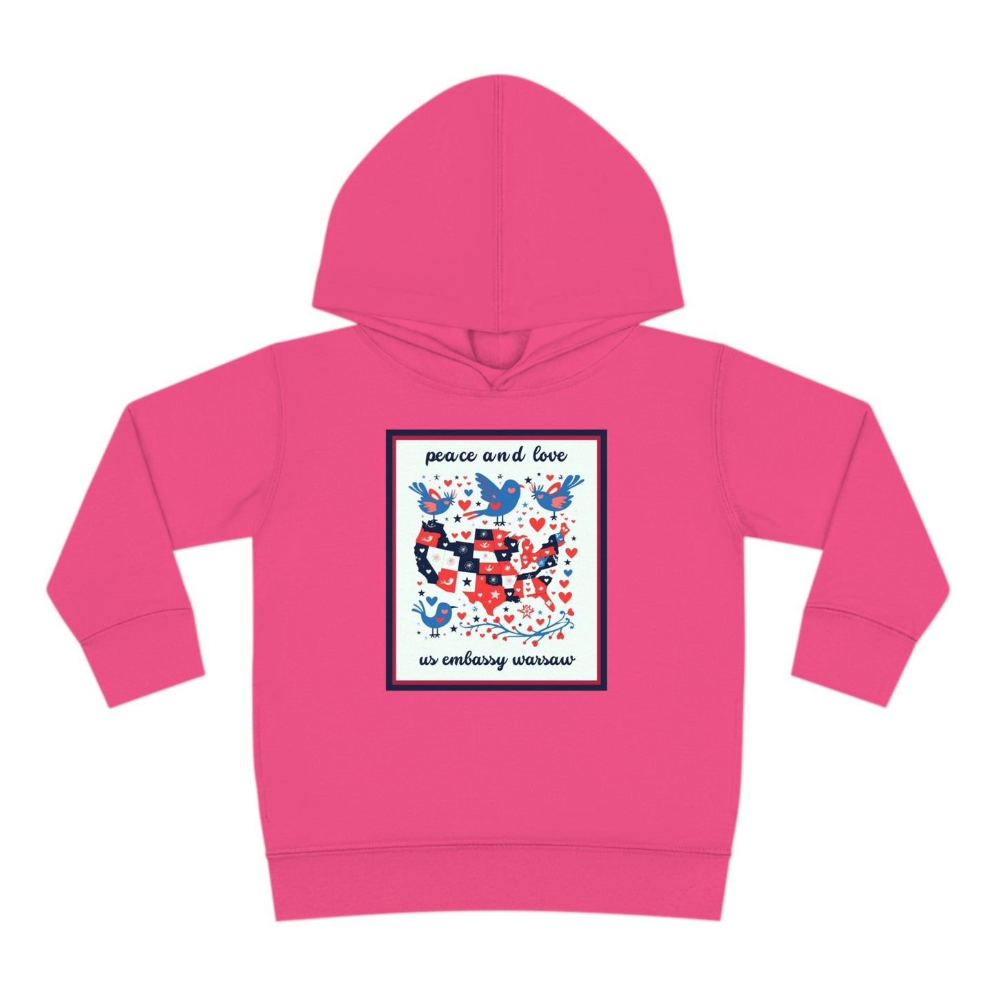 Toddler Peace and Love Fleece Hoodie: Warsaw