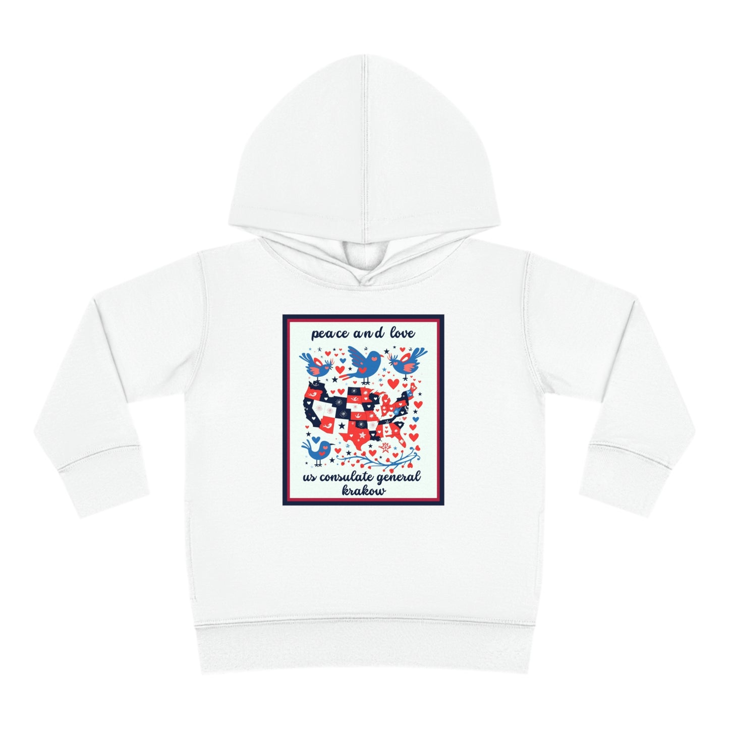 Toddler Peace and Love Fleece Hoodie: Krakow