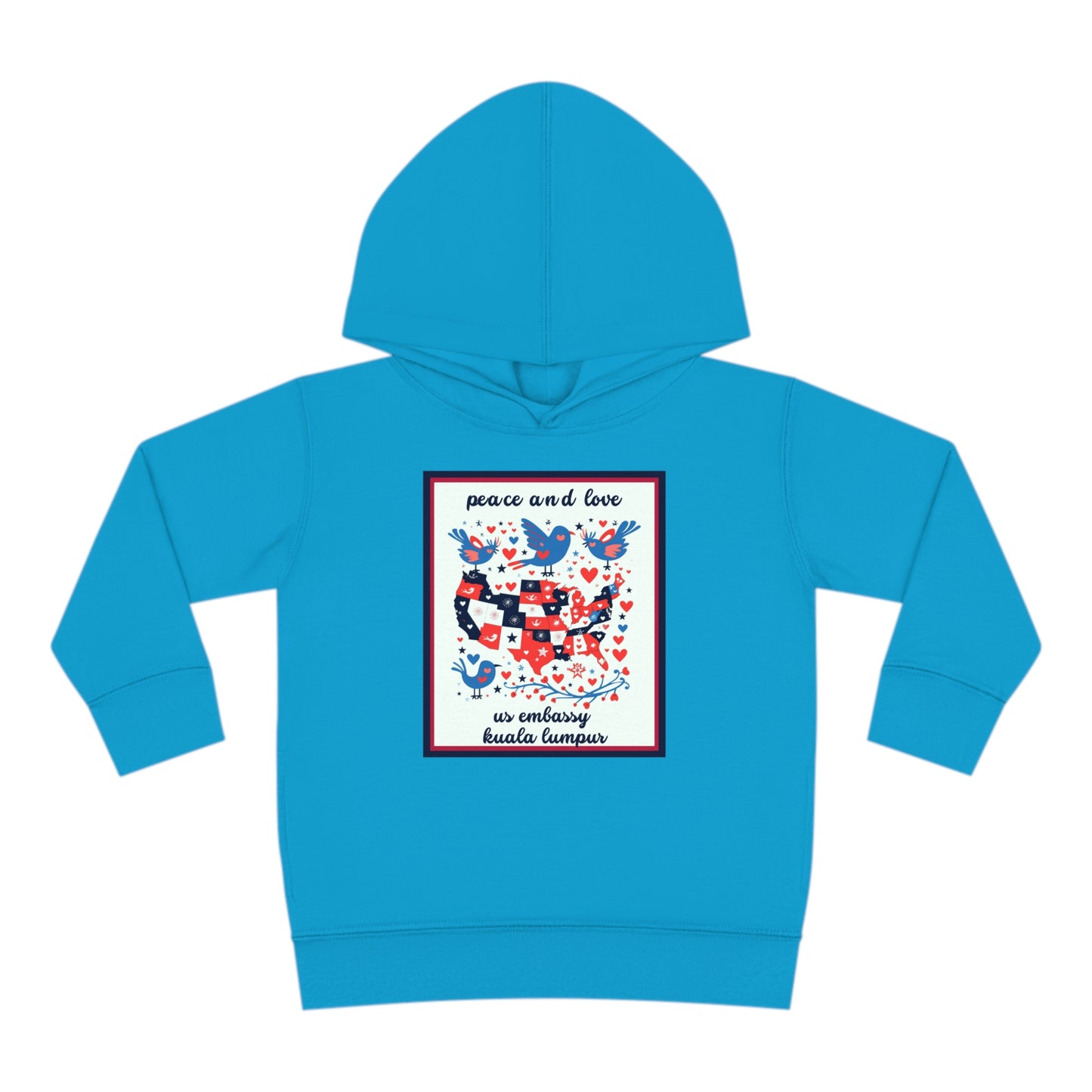 Toddler Peace and Love Fleece Hoodie: Kuala Lumpur