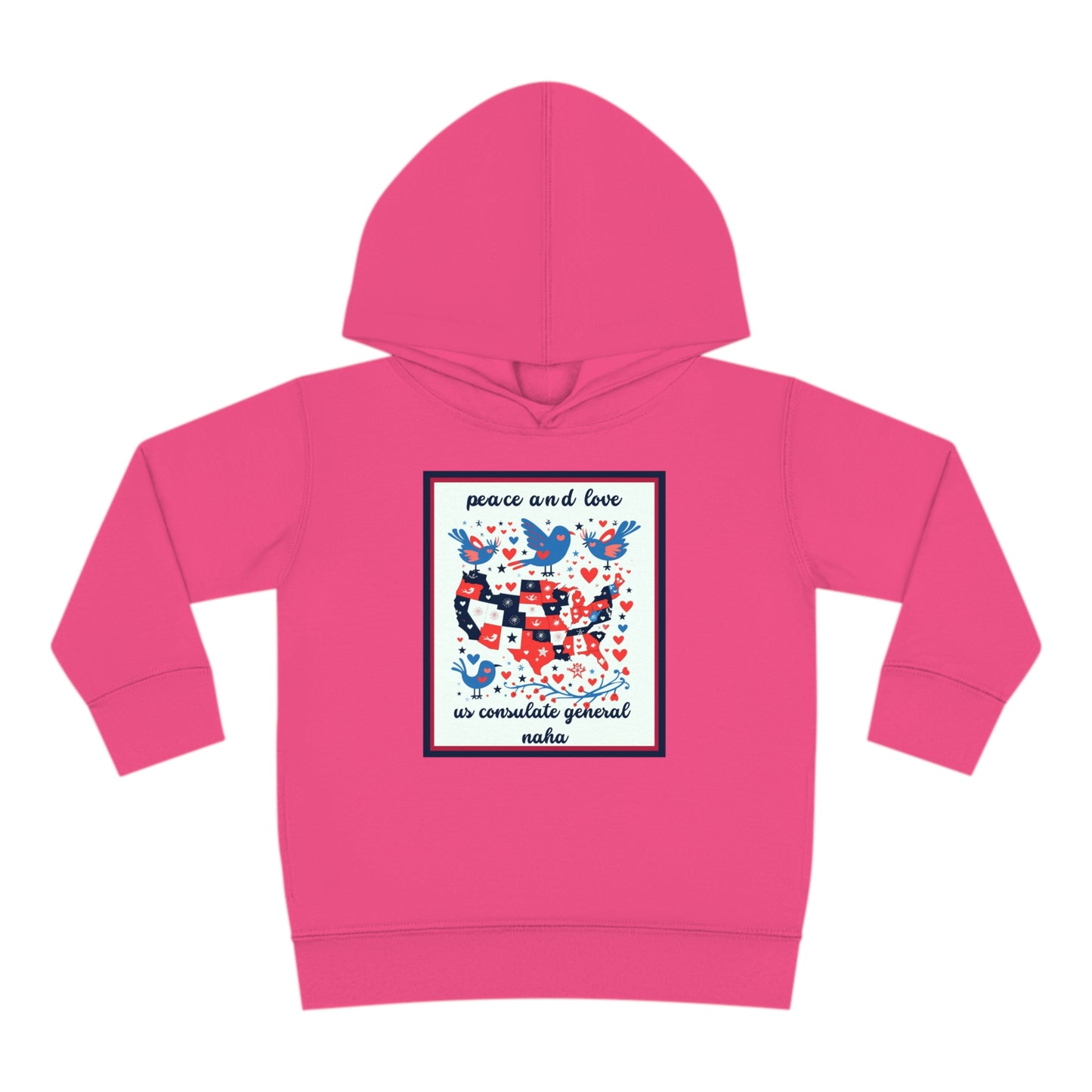 Toddler Peace and Love Fleece Hoodie: Naha