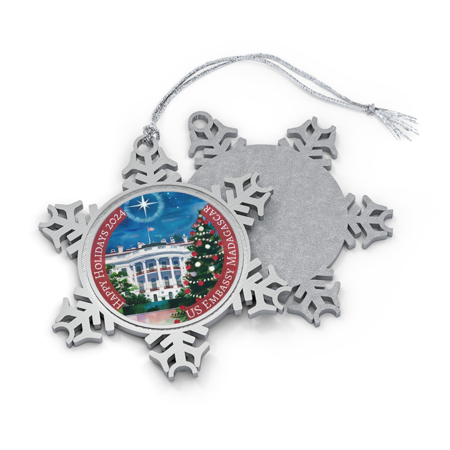 Pewter Snowflake Holiday Ornament, 2024: Madagascar