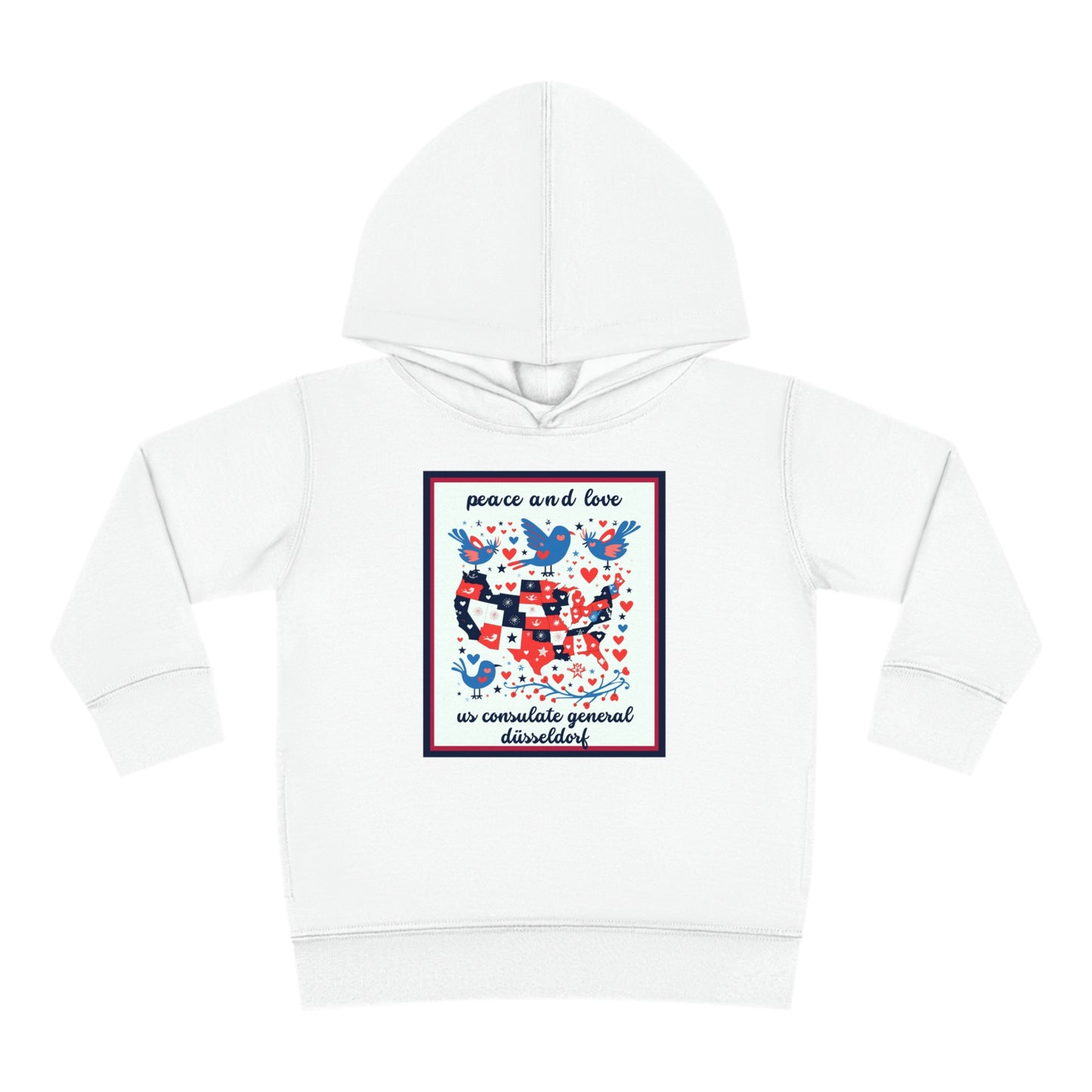 Toddler Peace and Love Fleece Hoodie: Düsseldorf