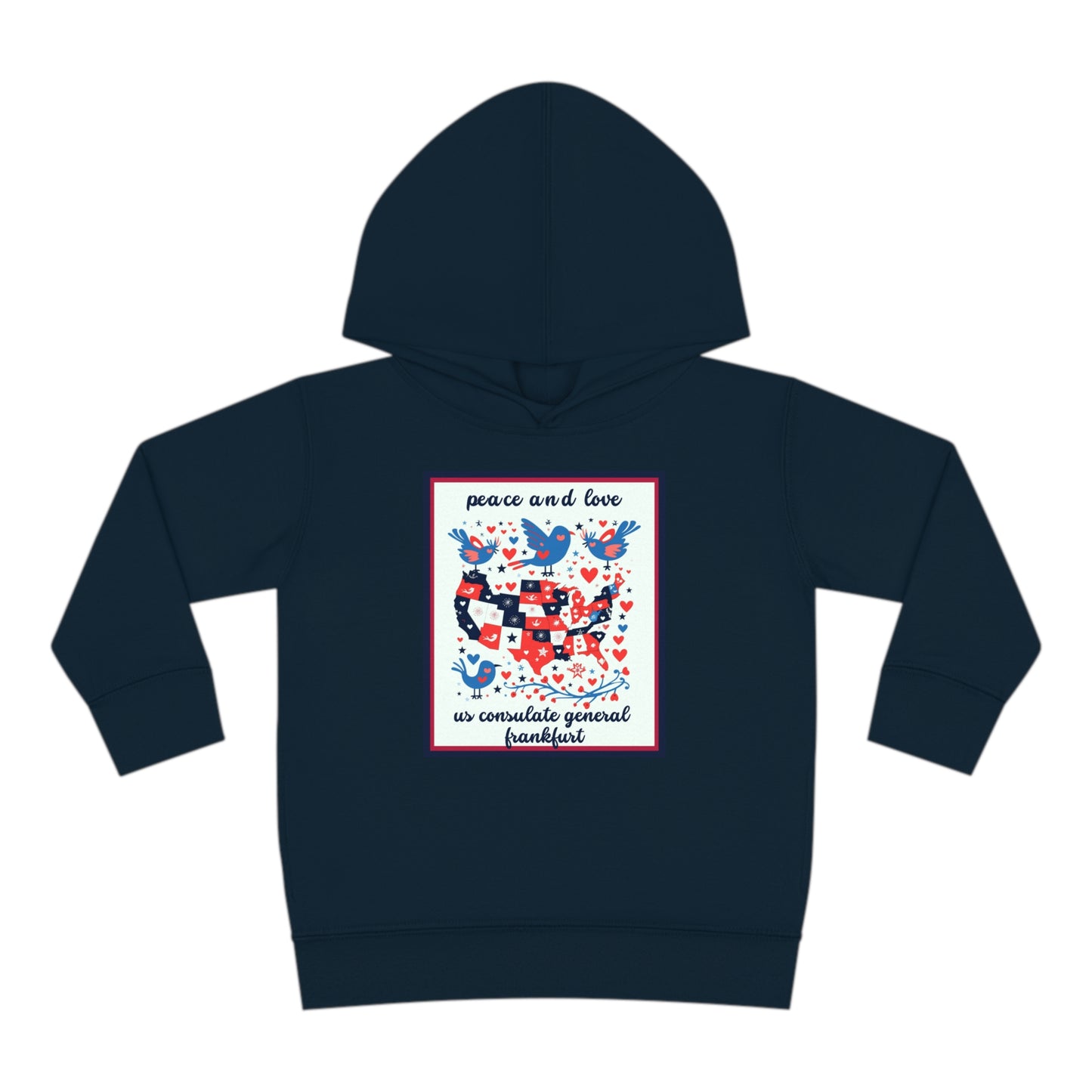 Toddler Peace and Love Fleece Hoodie: Frankfurt