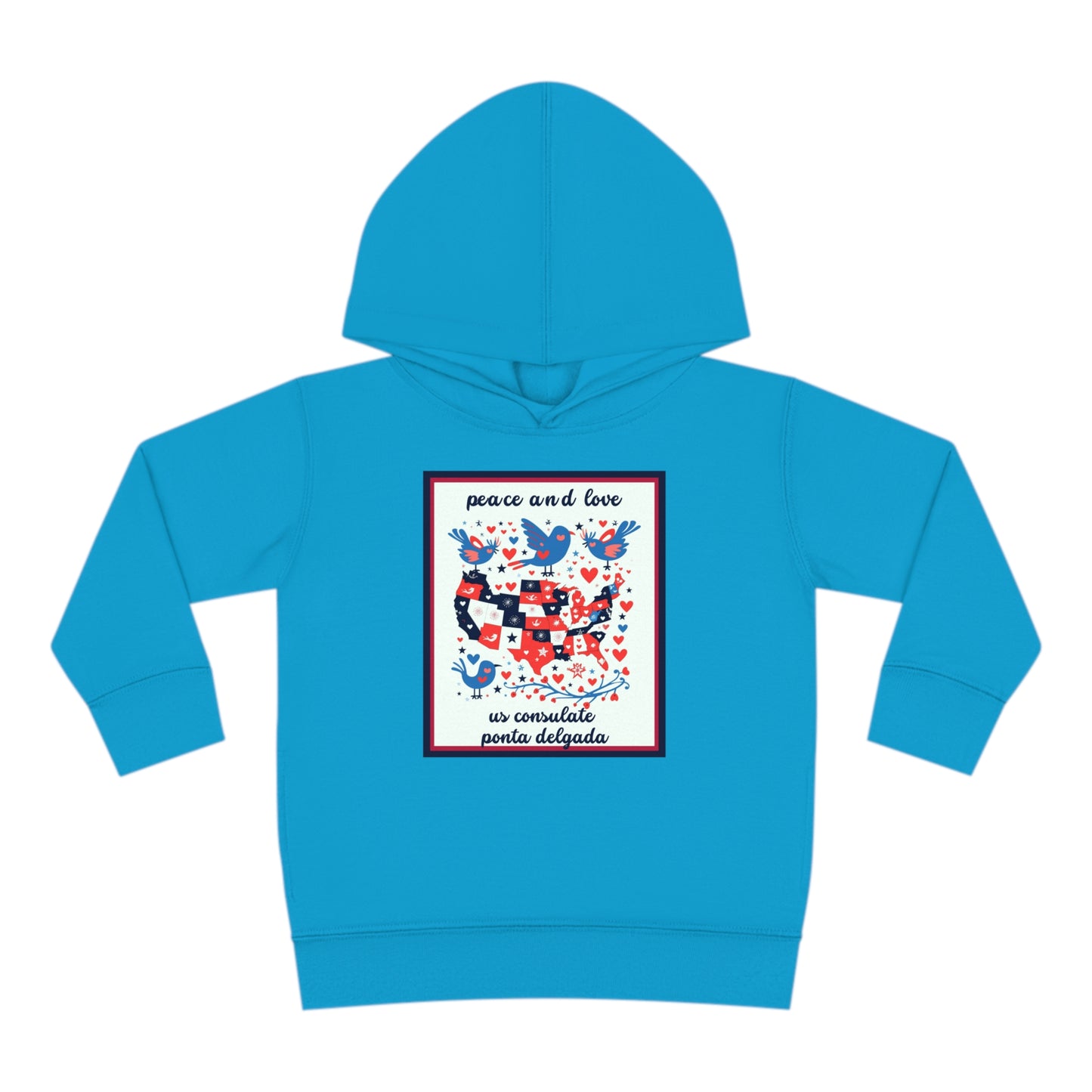 Toddler Peace and Love Fleece Hoodie: Ponta Delgada