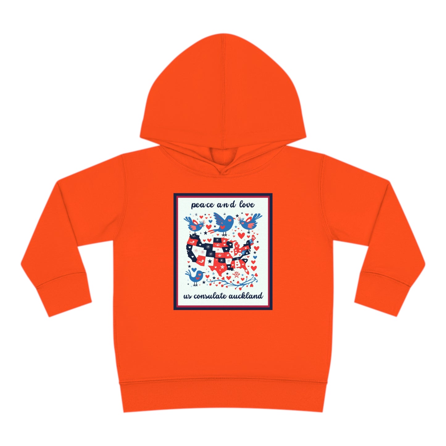 Toddler Peace and Love Fleece Hoodie: Auckland