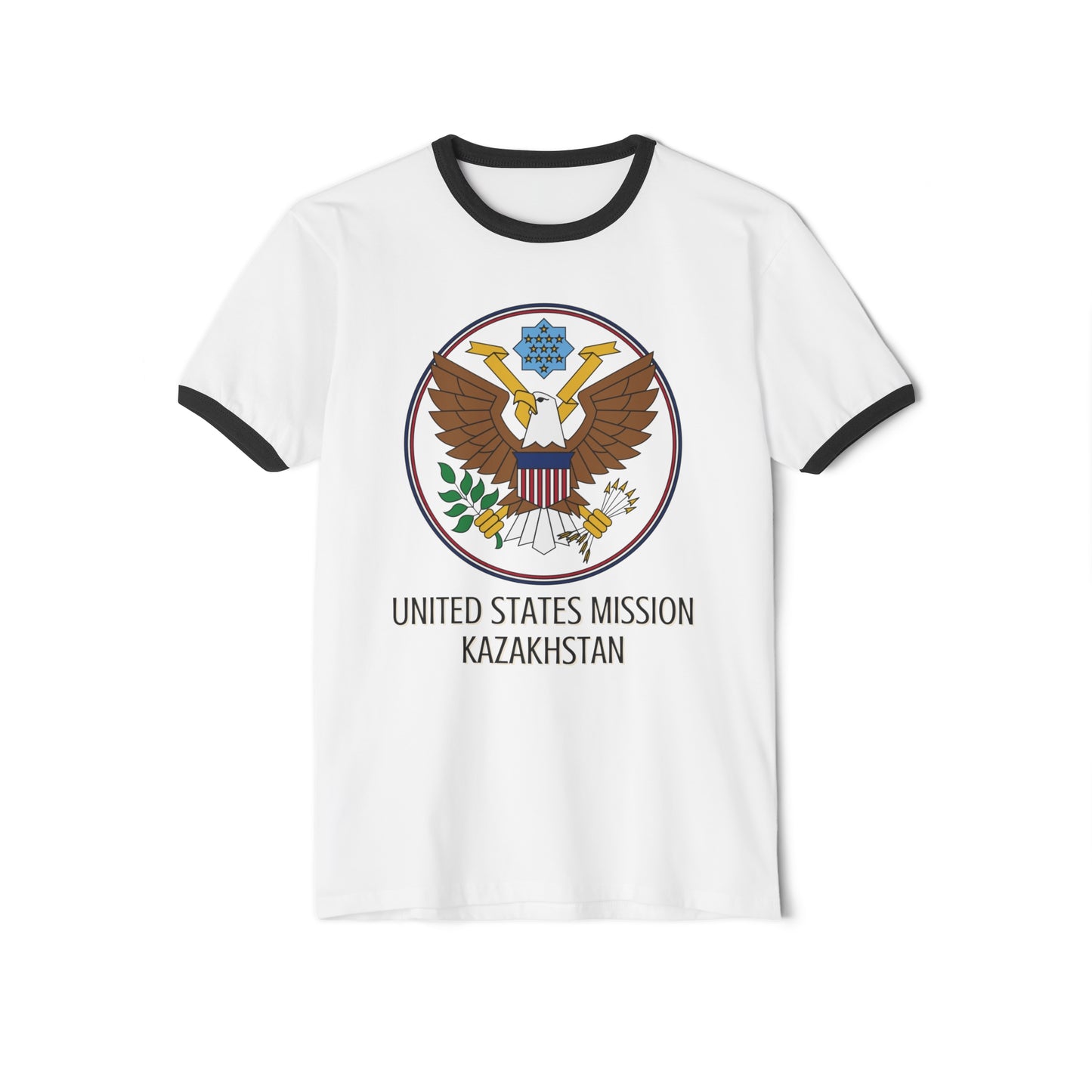 Art Deco Ringer T-Shirt: Kazakhstan