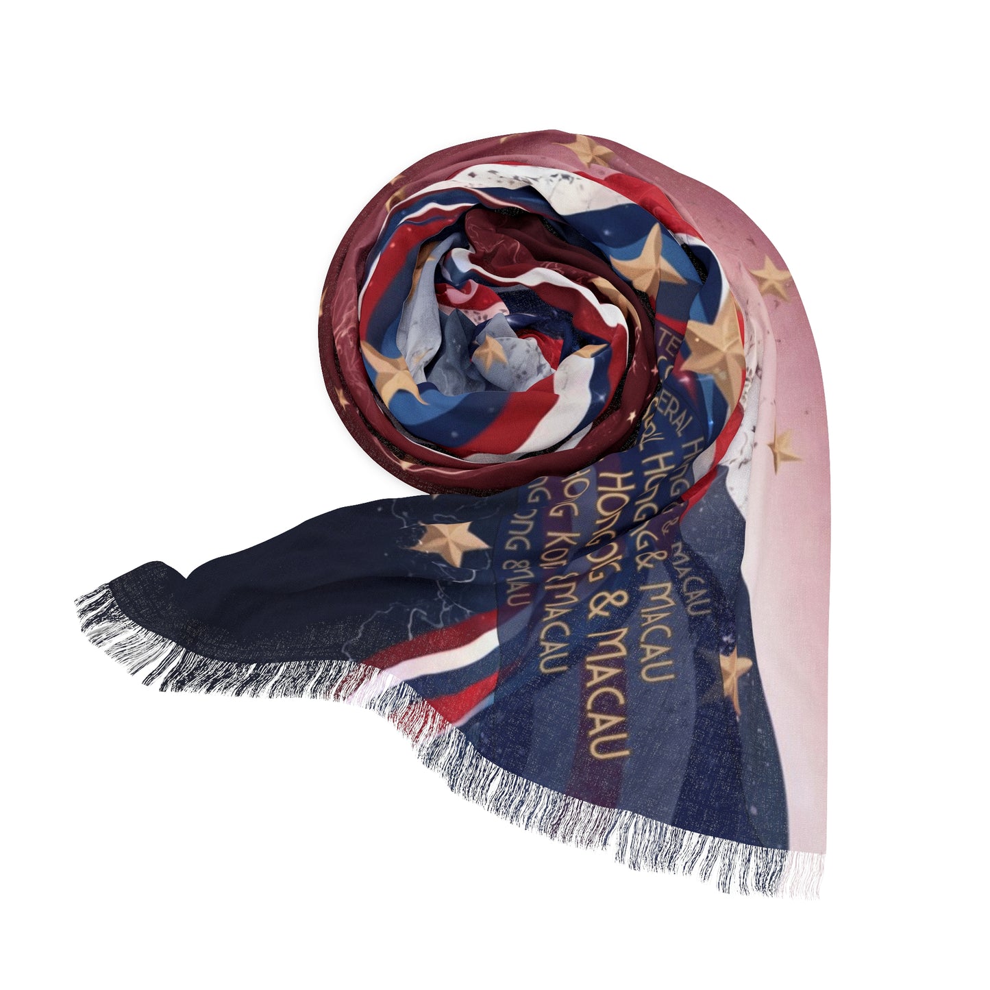 Wonderfully Red, White and Blue, Light Scarf: Hong Kong & Macau