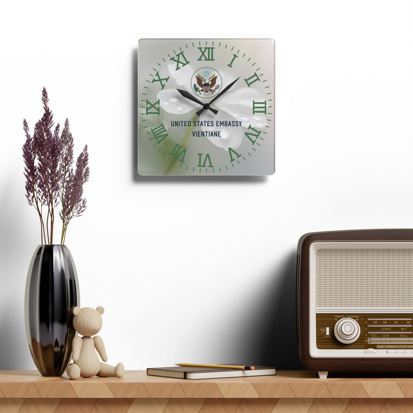 Modern, Personalized Acrylic Clock: Global