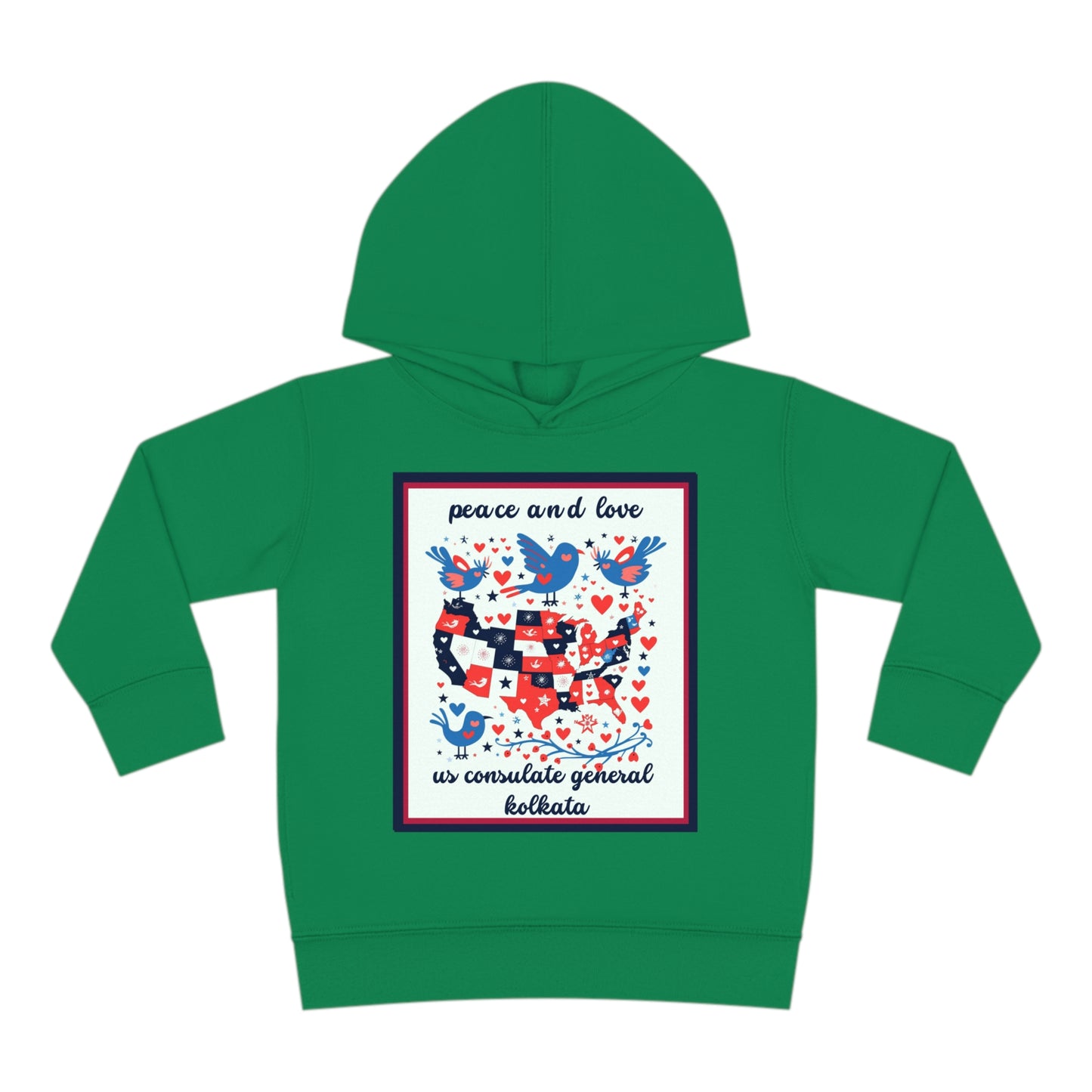 Toddler Peace and Love Fleece Hoodie: Kolkata