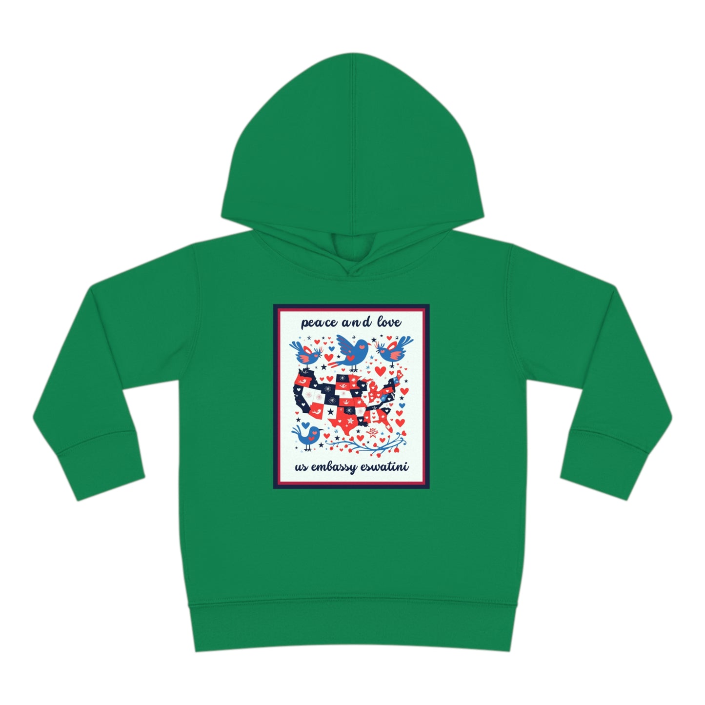 Toddler Peace and Love Fleece Hoodie: Eswatini