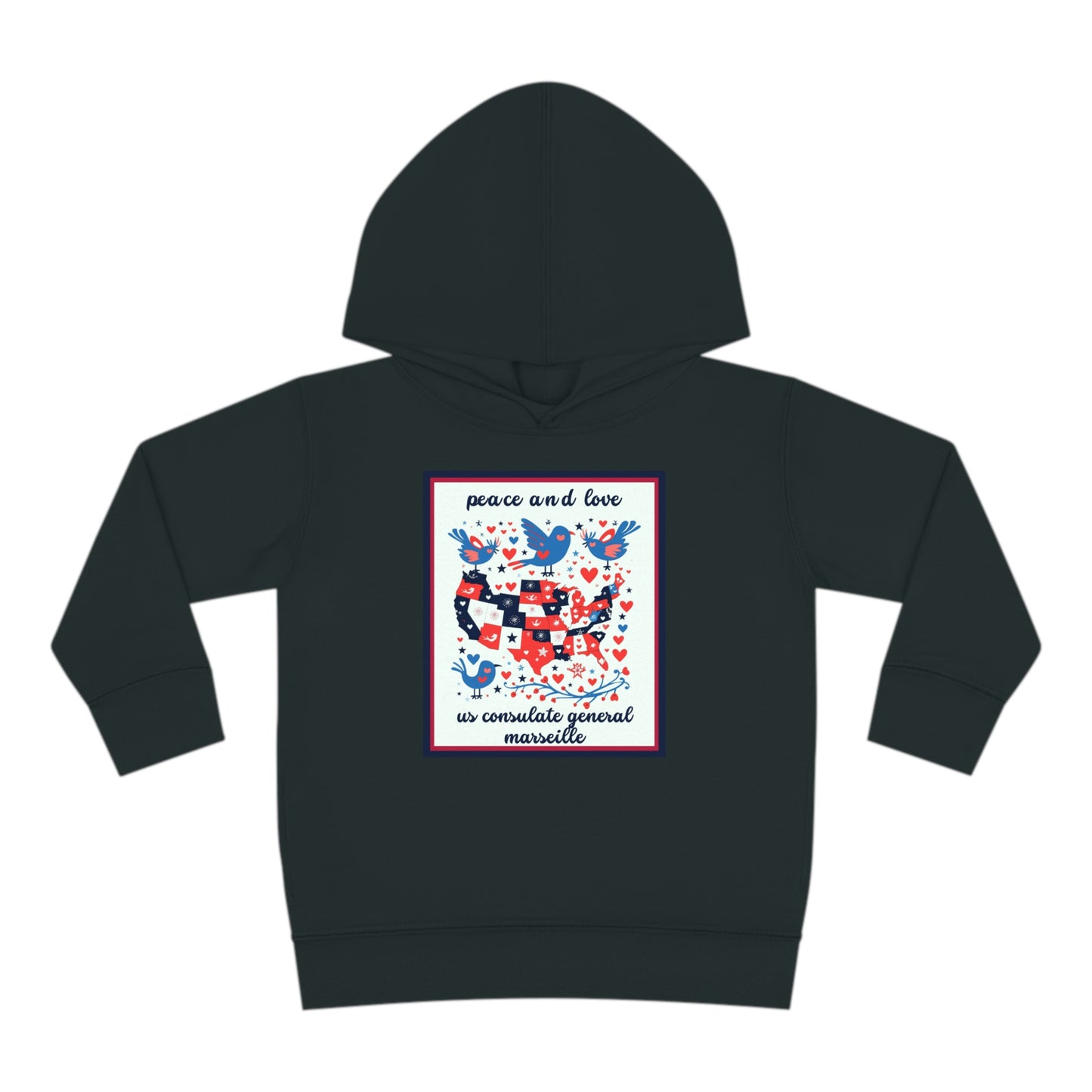 Toddler Peace and Love Fleece Hoodie: Marseille