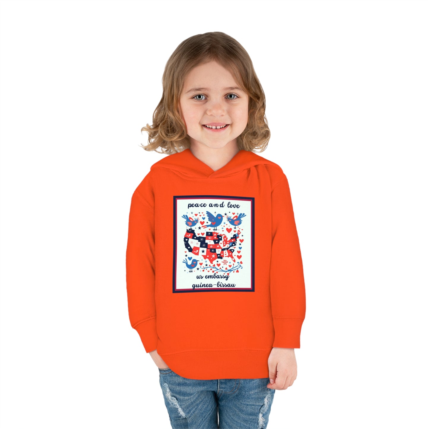 Toddler Peace and Love Fleece Hoodie: Guinea-Bissau