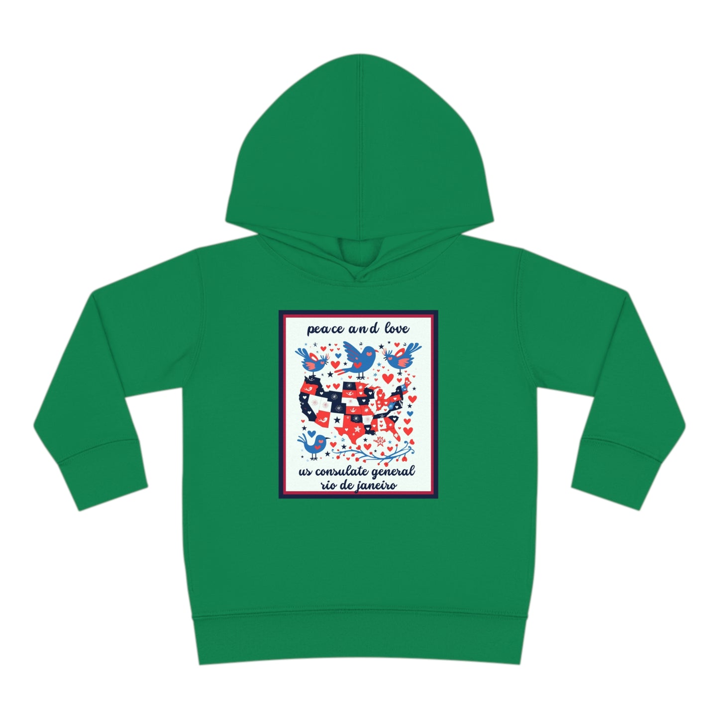 Toddler Peace and Love Fleece Hoodie: Rio De Janeiro
