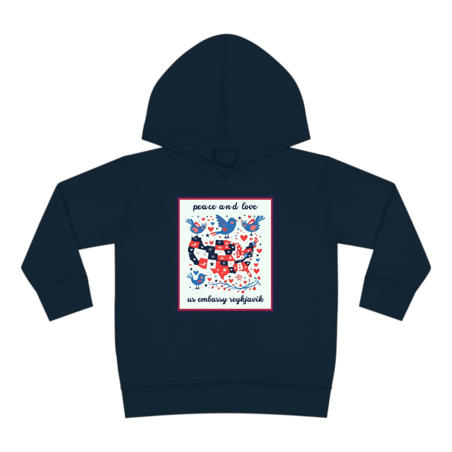 Toddler Peace and Love Fleece Hoodie: Reykjavik