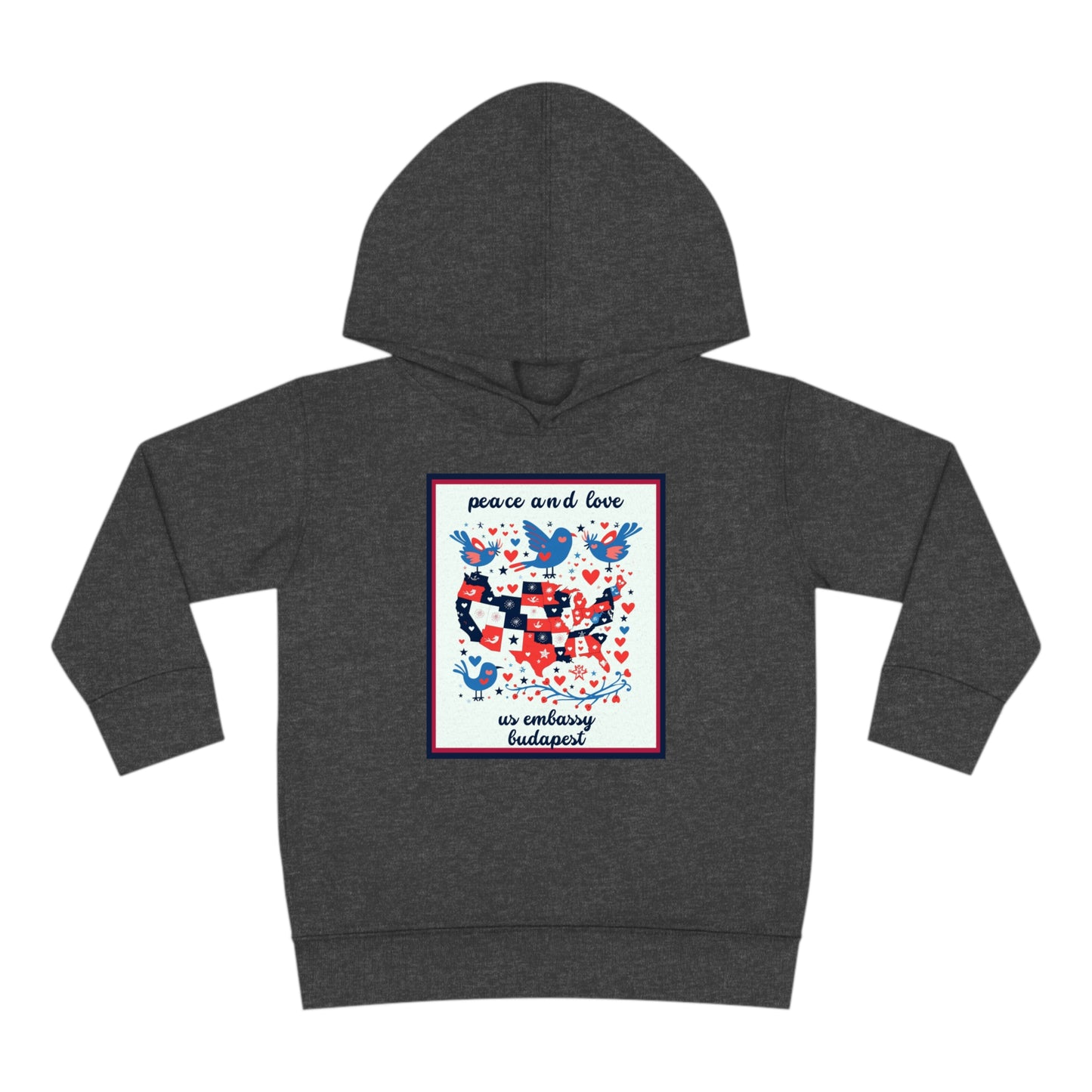 Toddler Peace and Love Fleece Hoodie: Hungary