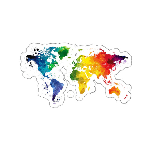 Kiss-Cut, Rainbow Planet Heart Sticker: Global