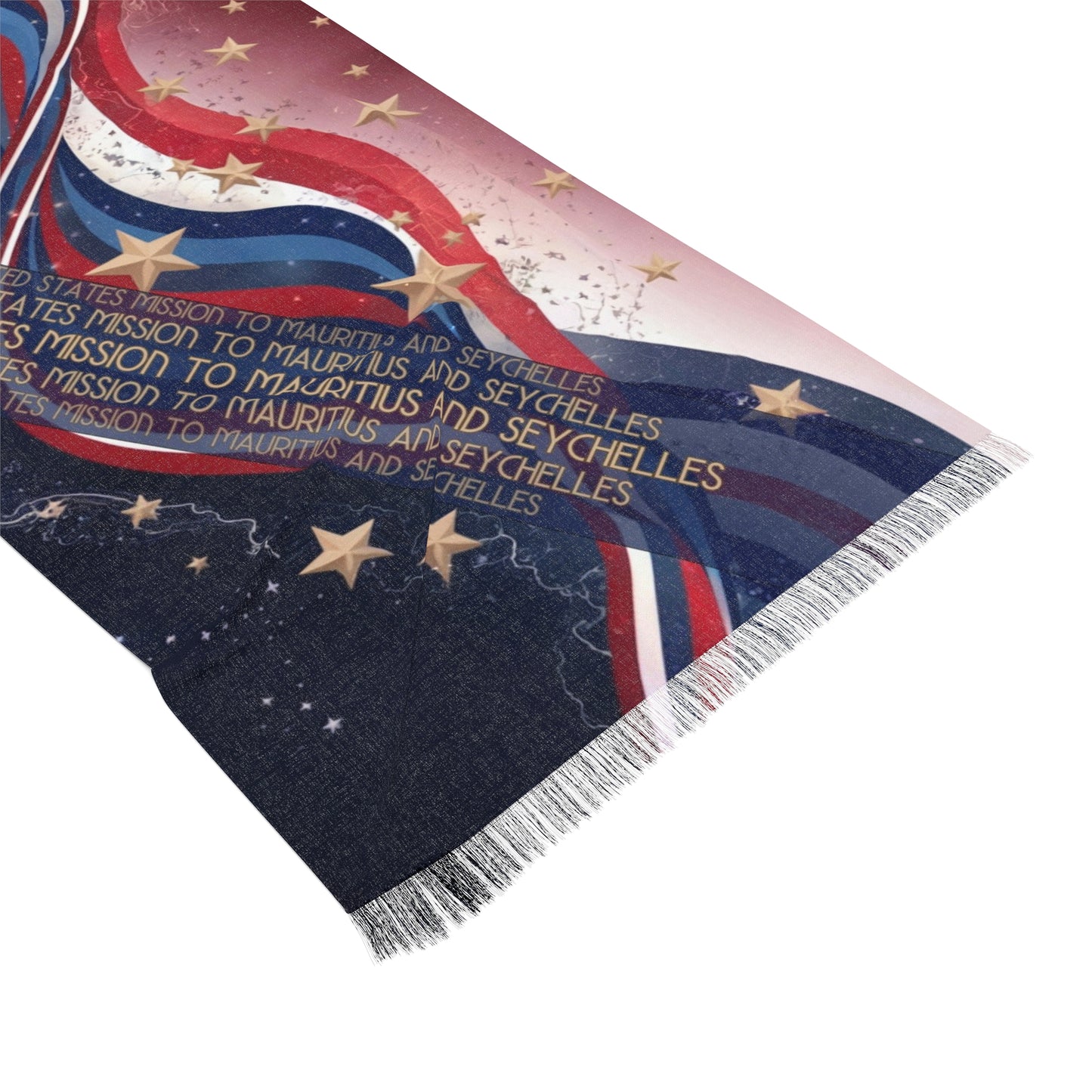 Wonderfully Red, White and Blue, Light Scarf: Mauritius and Seychelles